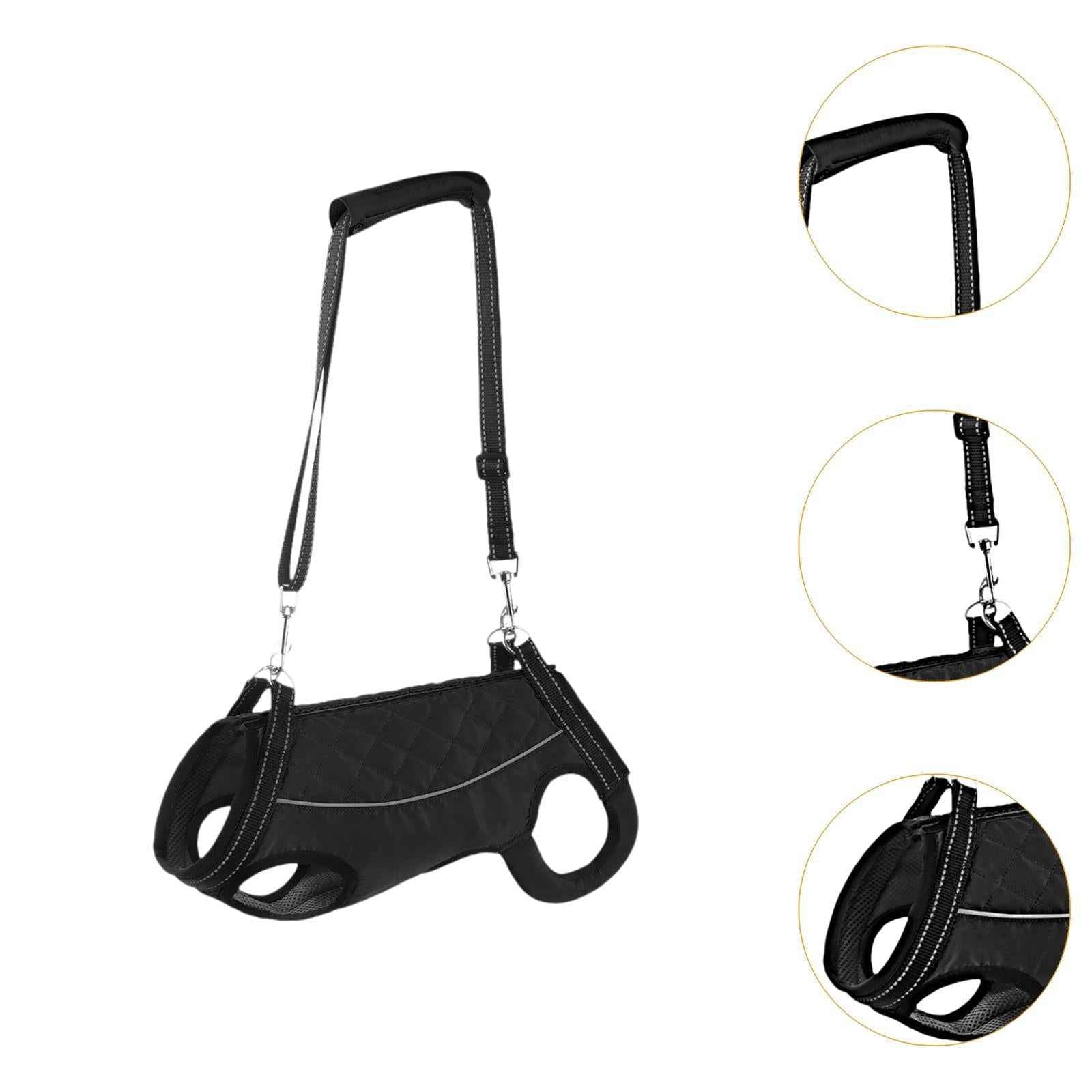 Dog Lift Support Harness Portable Walking Assistance for Elderly Senior Dogs M Black
