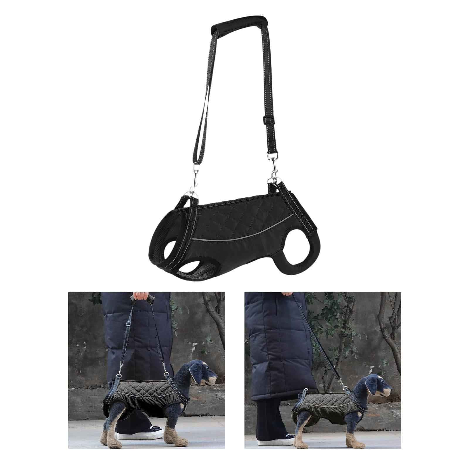 Dog Lift Support Harness Portable Walking Assistance for Elderly Senior Dogs M Black