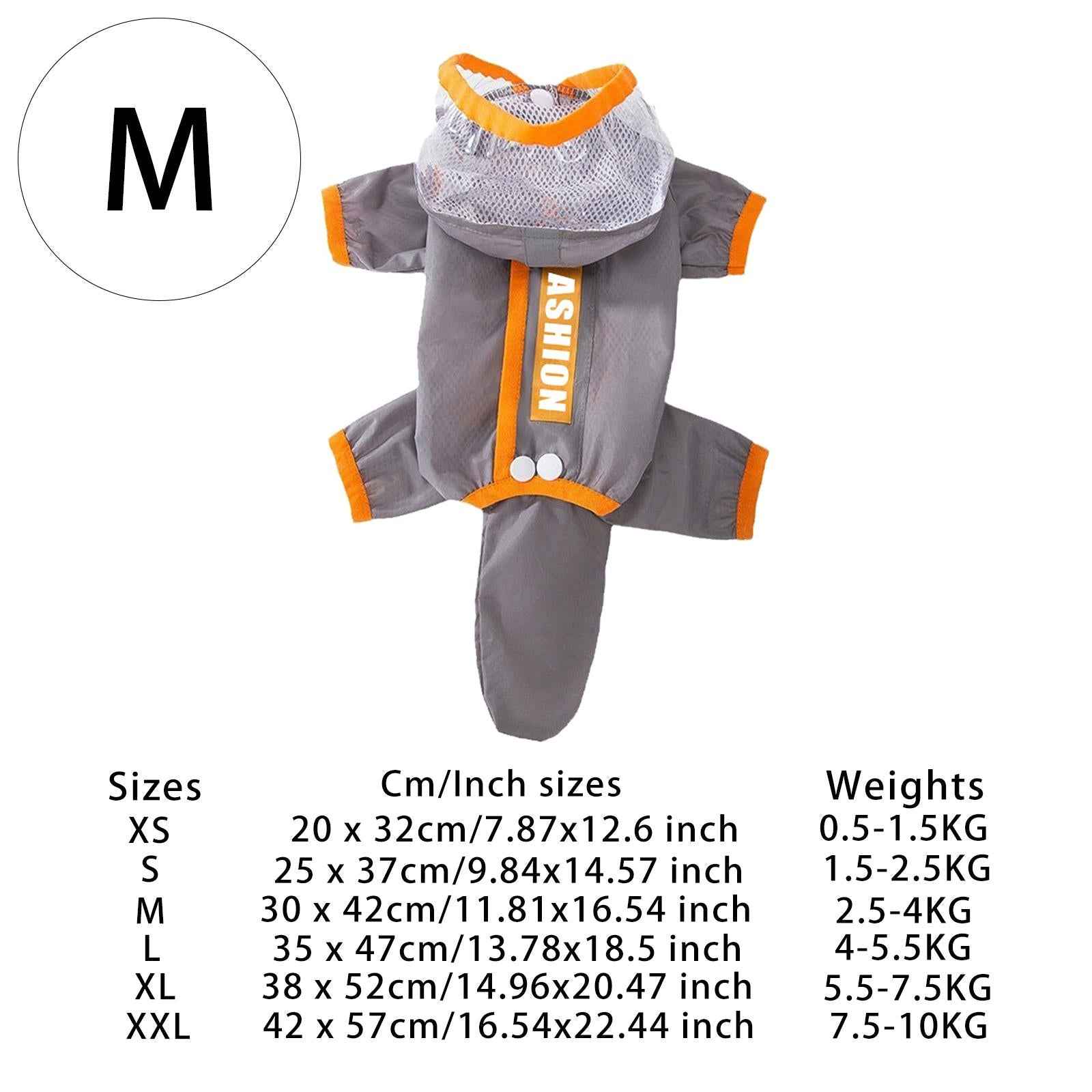 Dogs Raincoat with Hood Full Body Dog Rain Jacket for Walking Outdoor Hiking M