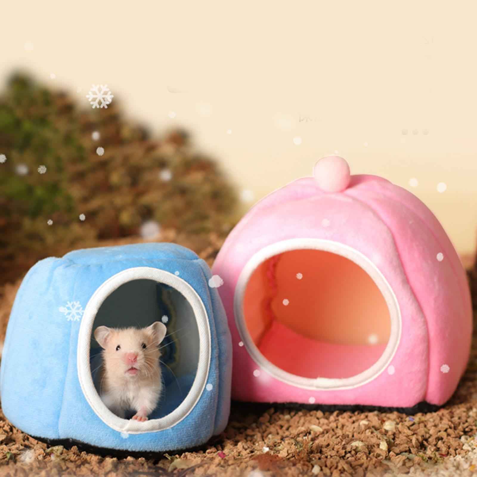 Semi Closed Hamster Nest Hedgehog Chinchilla Guinea Pig House for Guinea Pig Pink