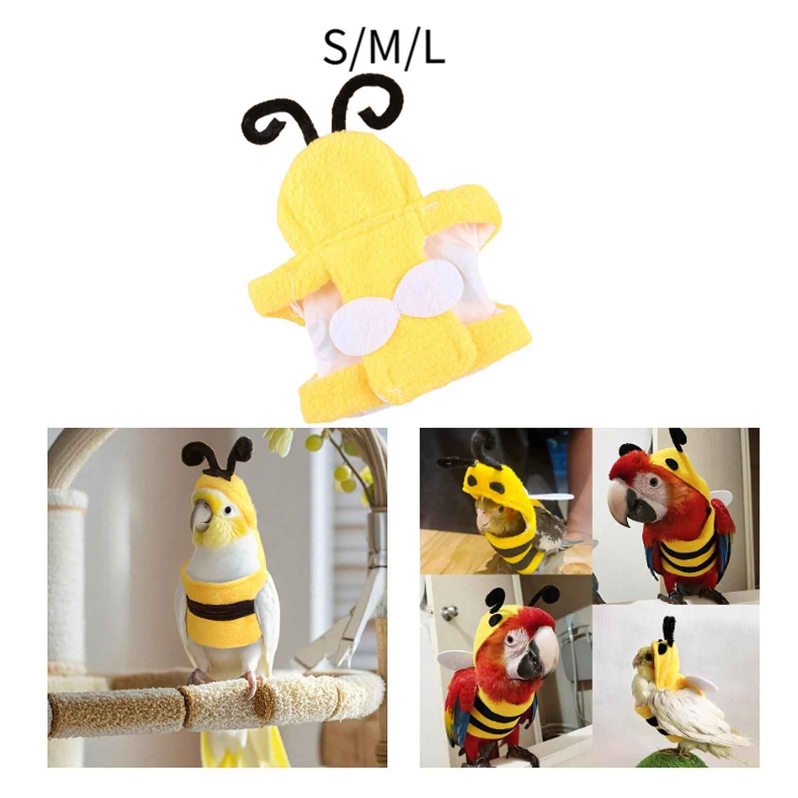 Pet Bird Clothes Bee Shaped Bird Costume for Birthday Parakeet African Greys S