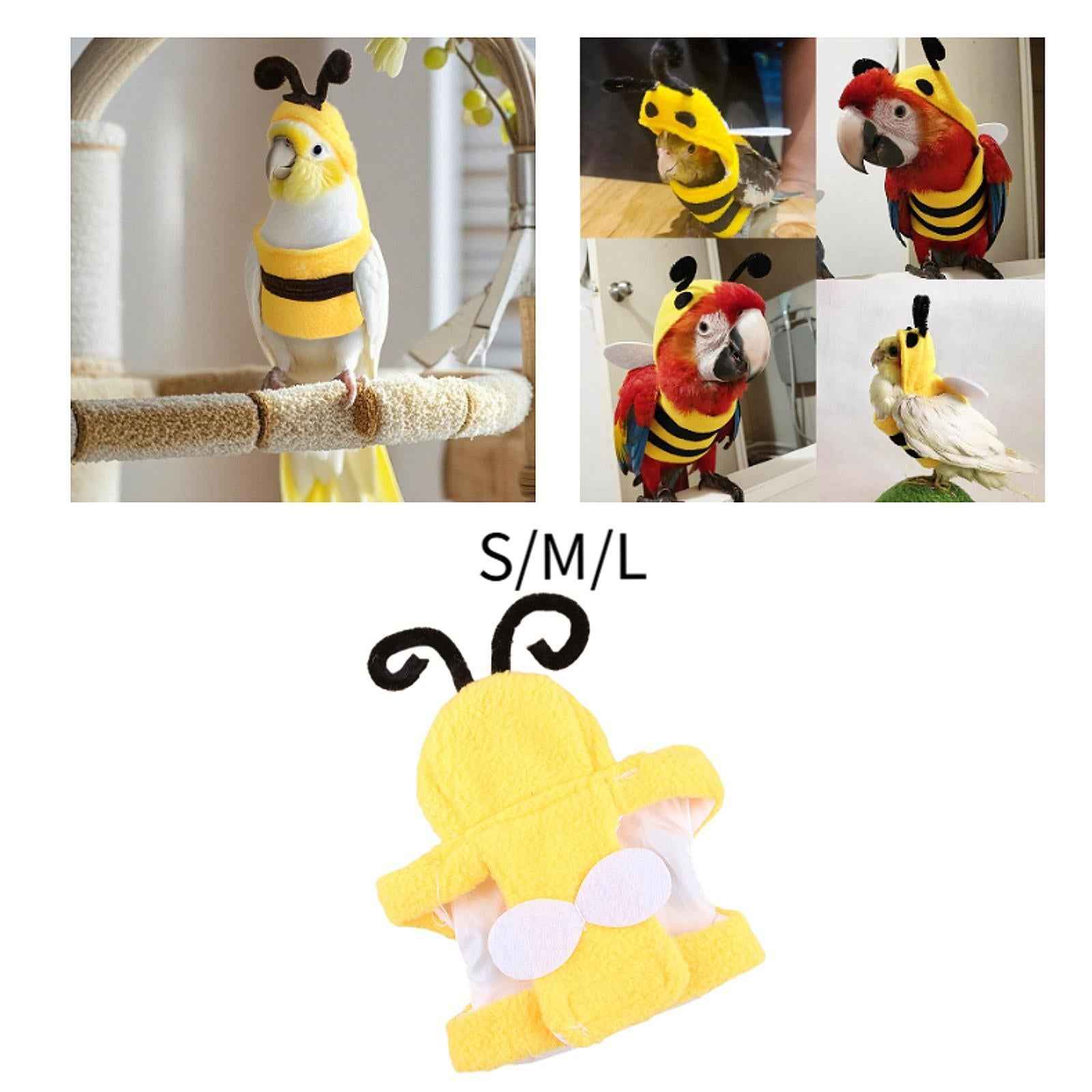 Pet Bird Clothes Bee Shaped Bird Costume for Birthday Parakeet African Greys S