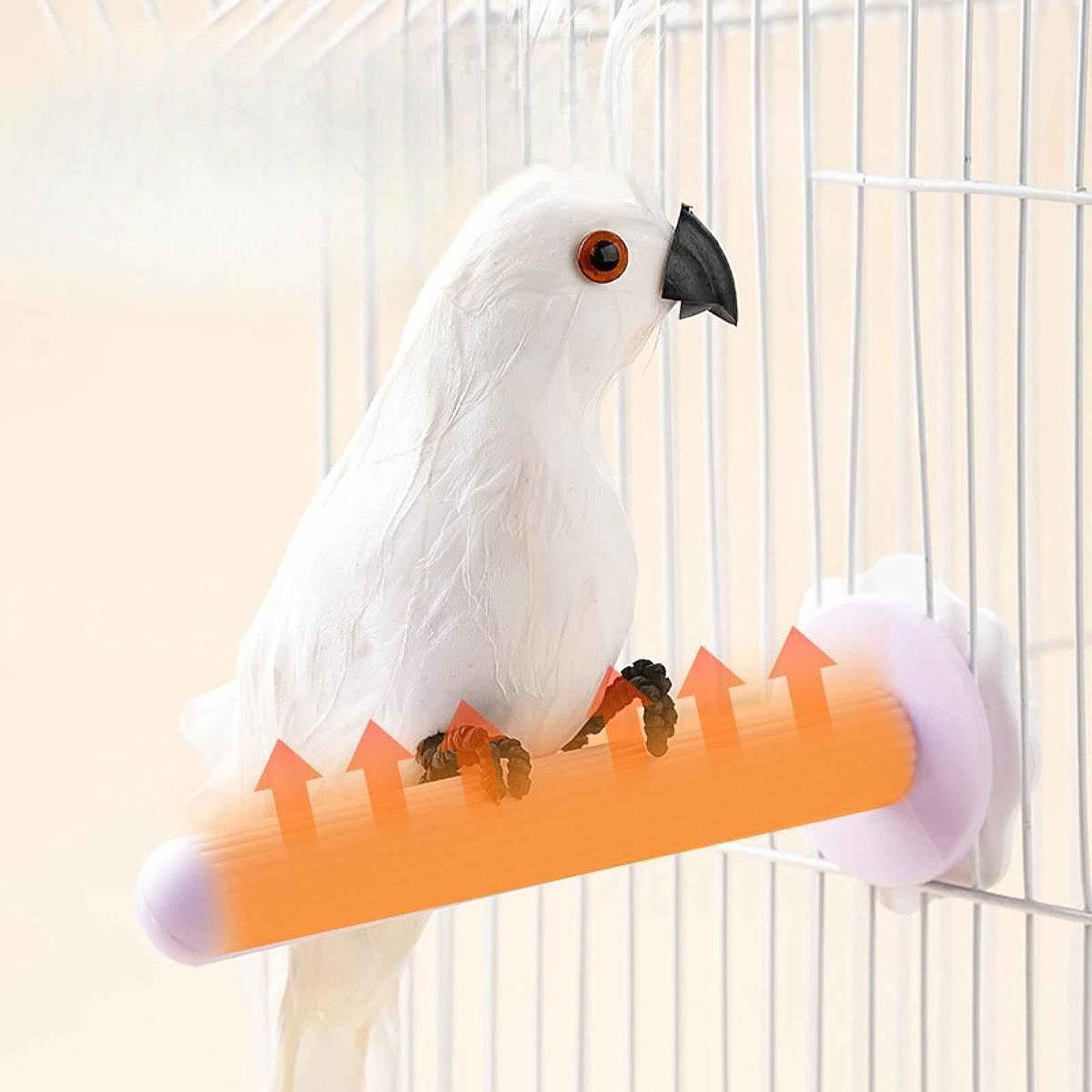 Heated Bird Perch Exercise Toys Bird Warmer for Lovebirds Parakeets Canaries Violet
