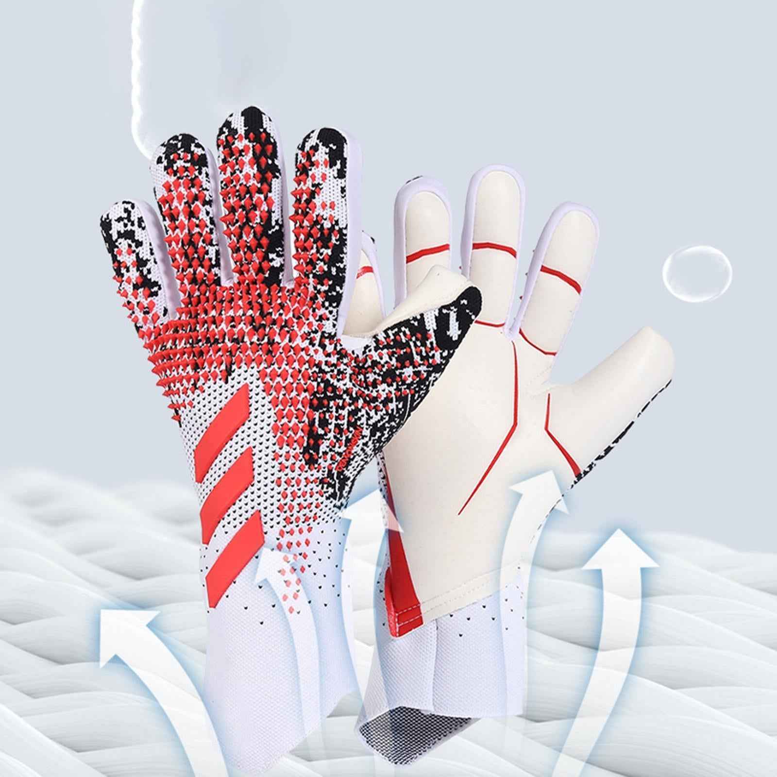 Kids Goalkeeper Gloves Sports Supplies for Football Lovers Children Beginner 8 Size  Red