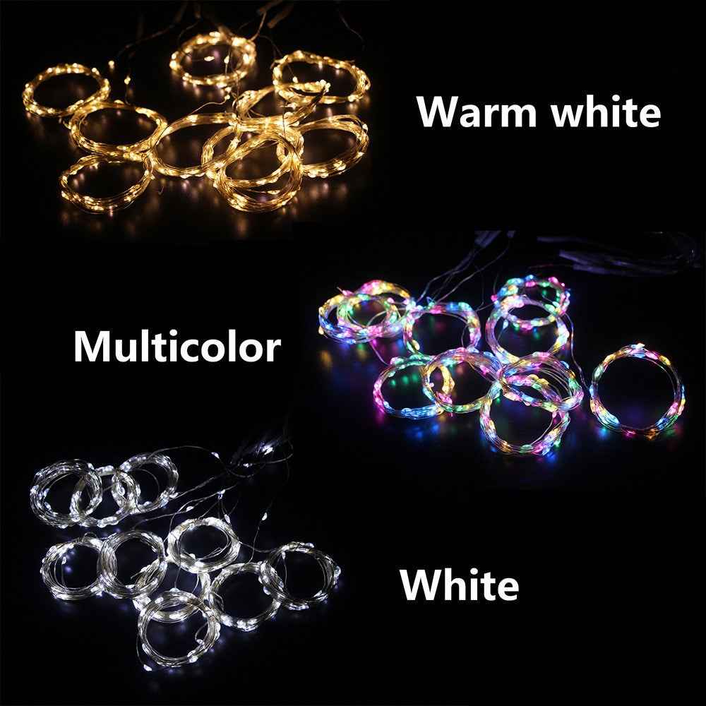 3 x 3m 300 LEDs USB Powered Copper Wire Curtain Lamp Waterfall Fairy String Light Festival Decoration - White Light
