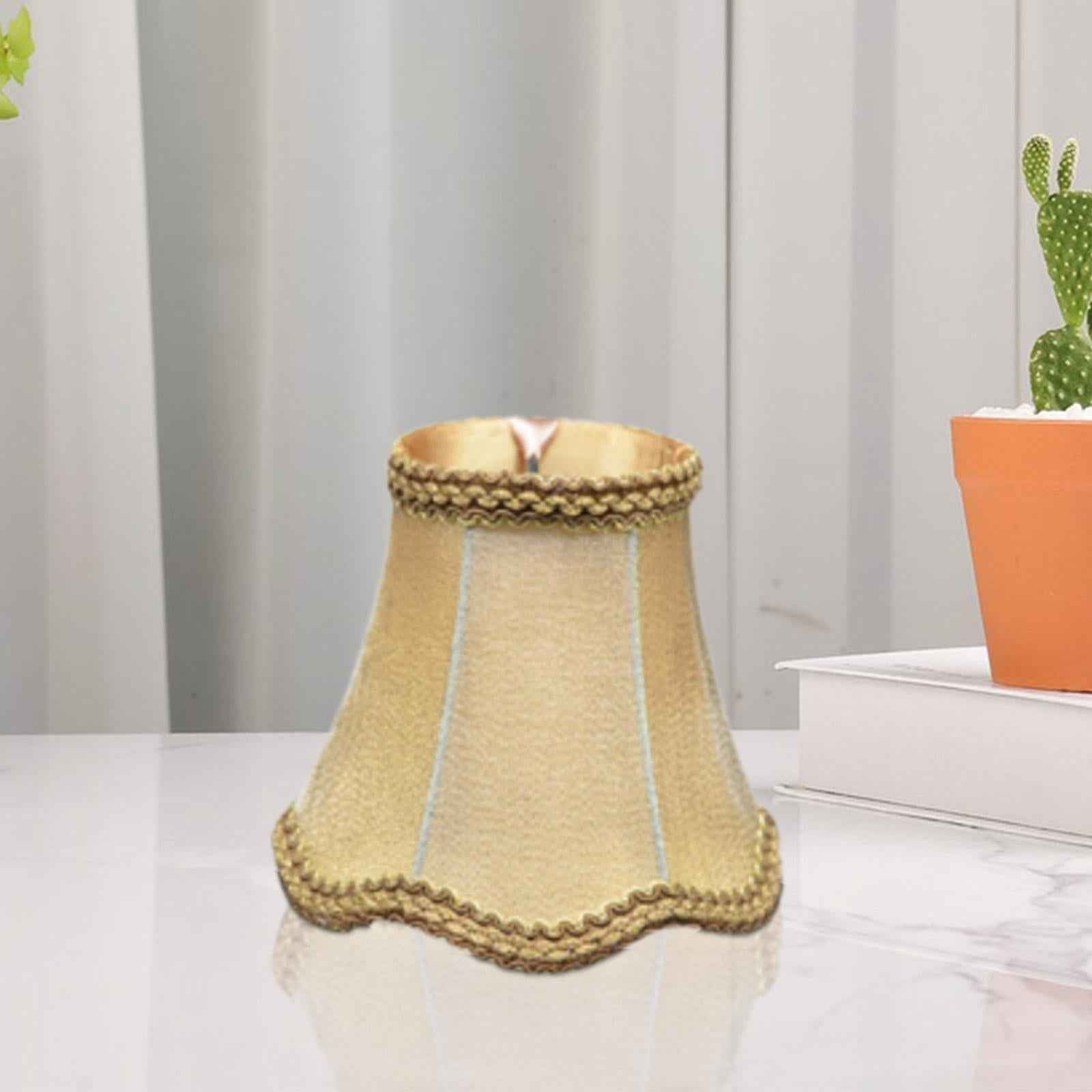 Fabric Lampshade Replacement Romantic Easily Install Elegant Bell Lamp Shade gold