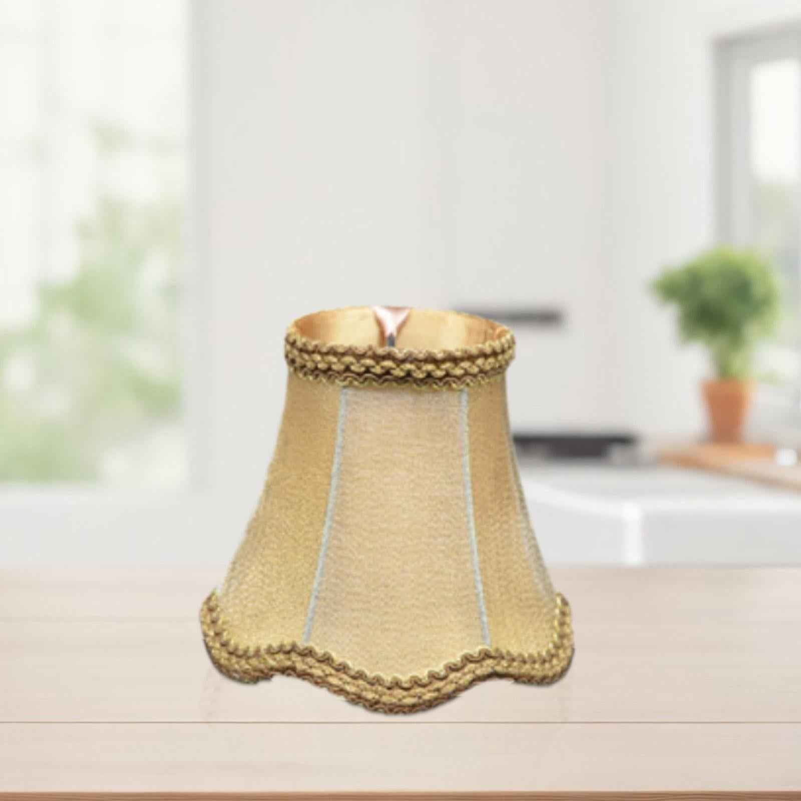 Fabric Lampshade Replacement Romantic Easily Install Elegant Bell Lamp Shade gold
