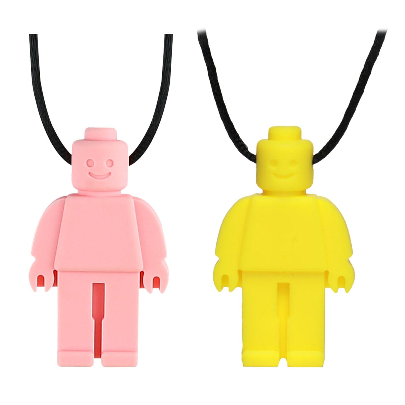 Baby Chewing Toy Pendant Chewing Toy Supplies Sensory Chewing Necklace for Kids pink