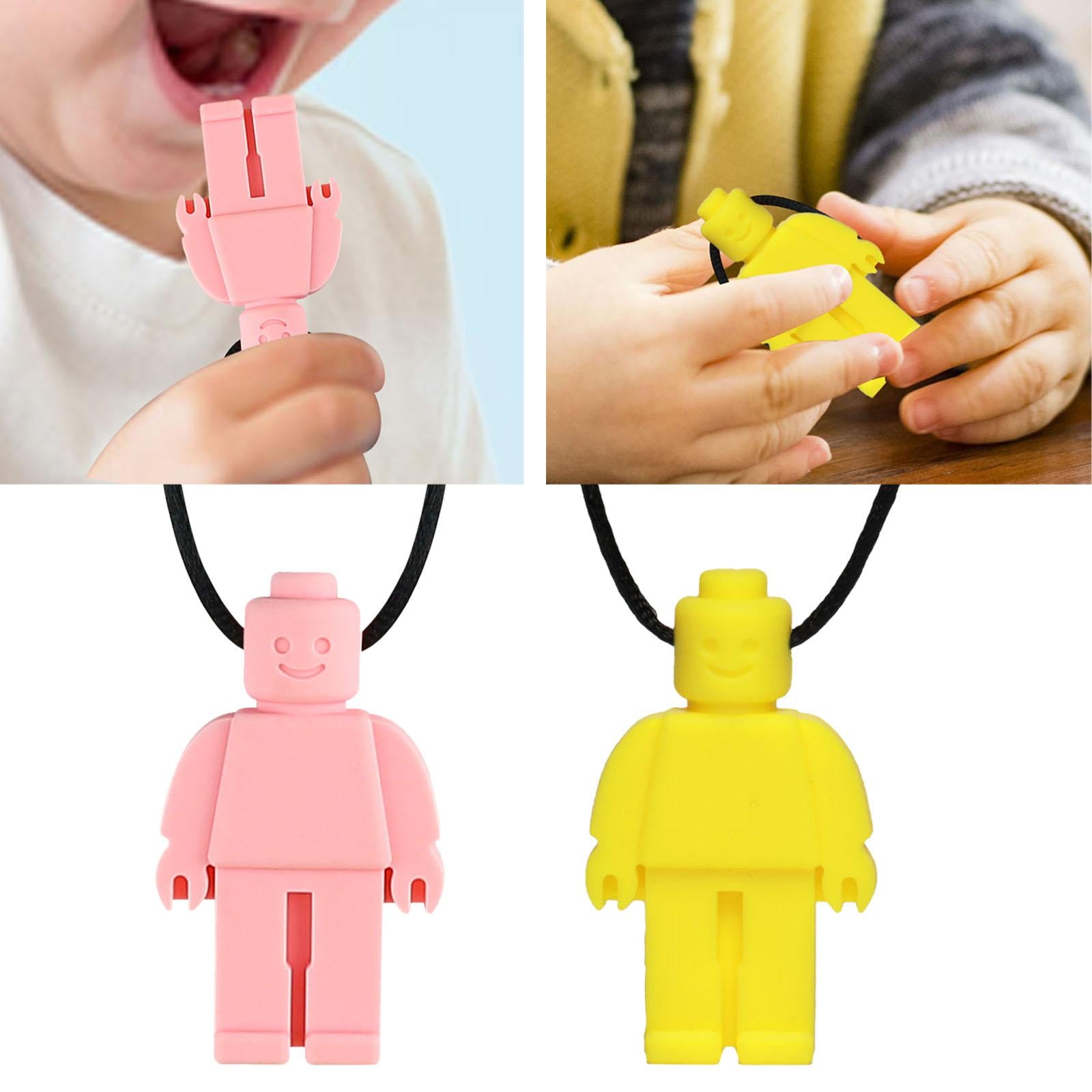 Baby Chewing Toy Pendant Chewing Toy Supplies Sensory Chewing Necklace for Kids pink