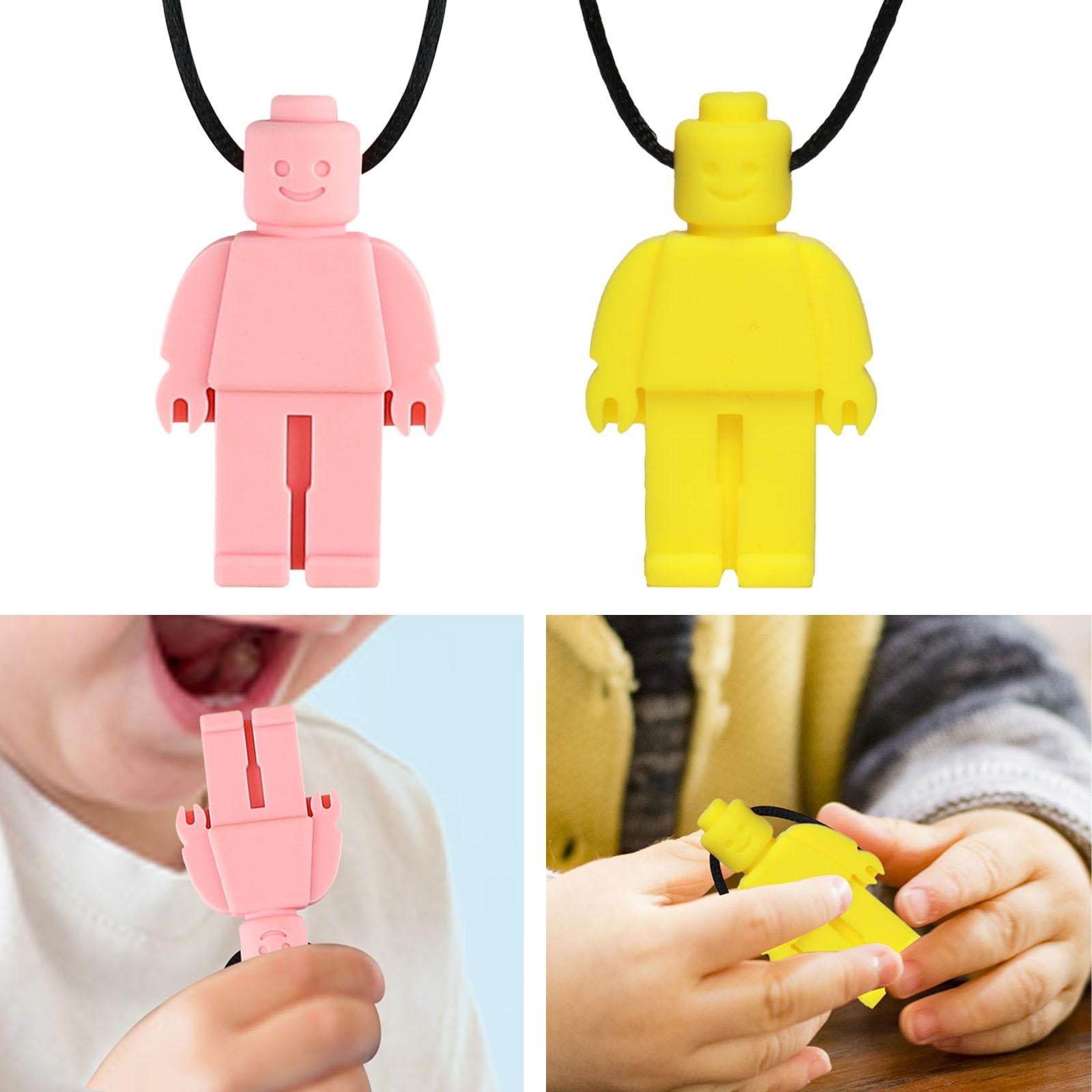 Baby Chewing Toy Pendant Chewing Toy Supplies Sensory Chewing Necklace for Kids pink