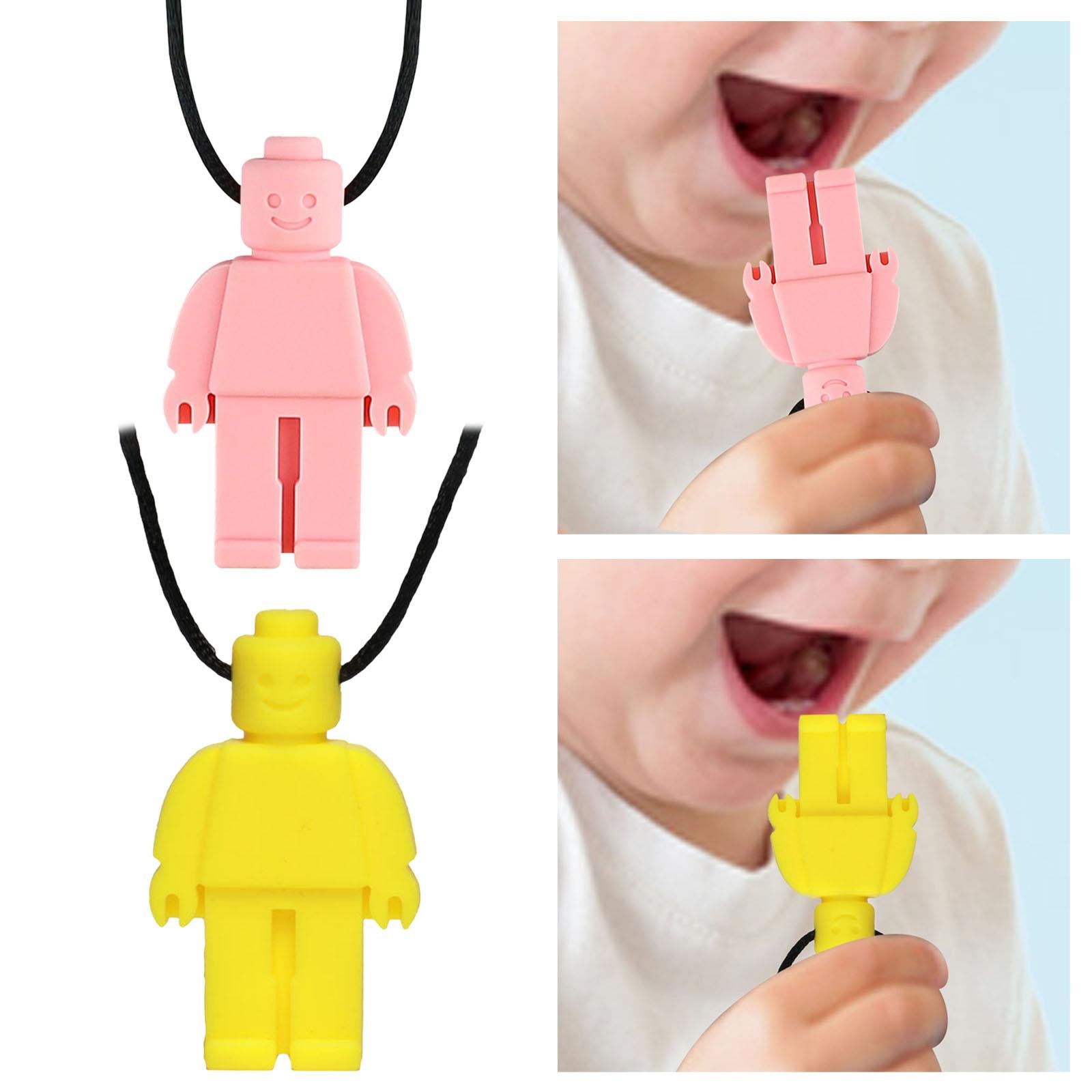 Baby Chewing Toy Pendant Chewing Toy Supplies Sensory Chewing Necklace for Kids pink