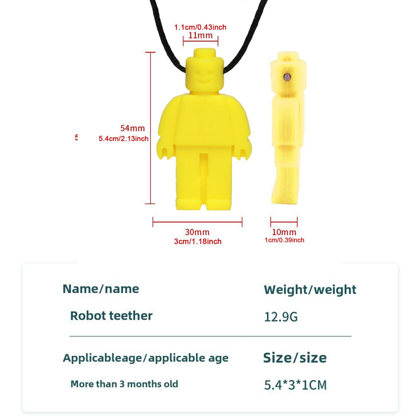 Baby Chewing Toy Pendant Chewing Toy Supplies Sensory Chewing Necklace for Kids yellow