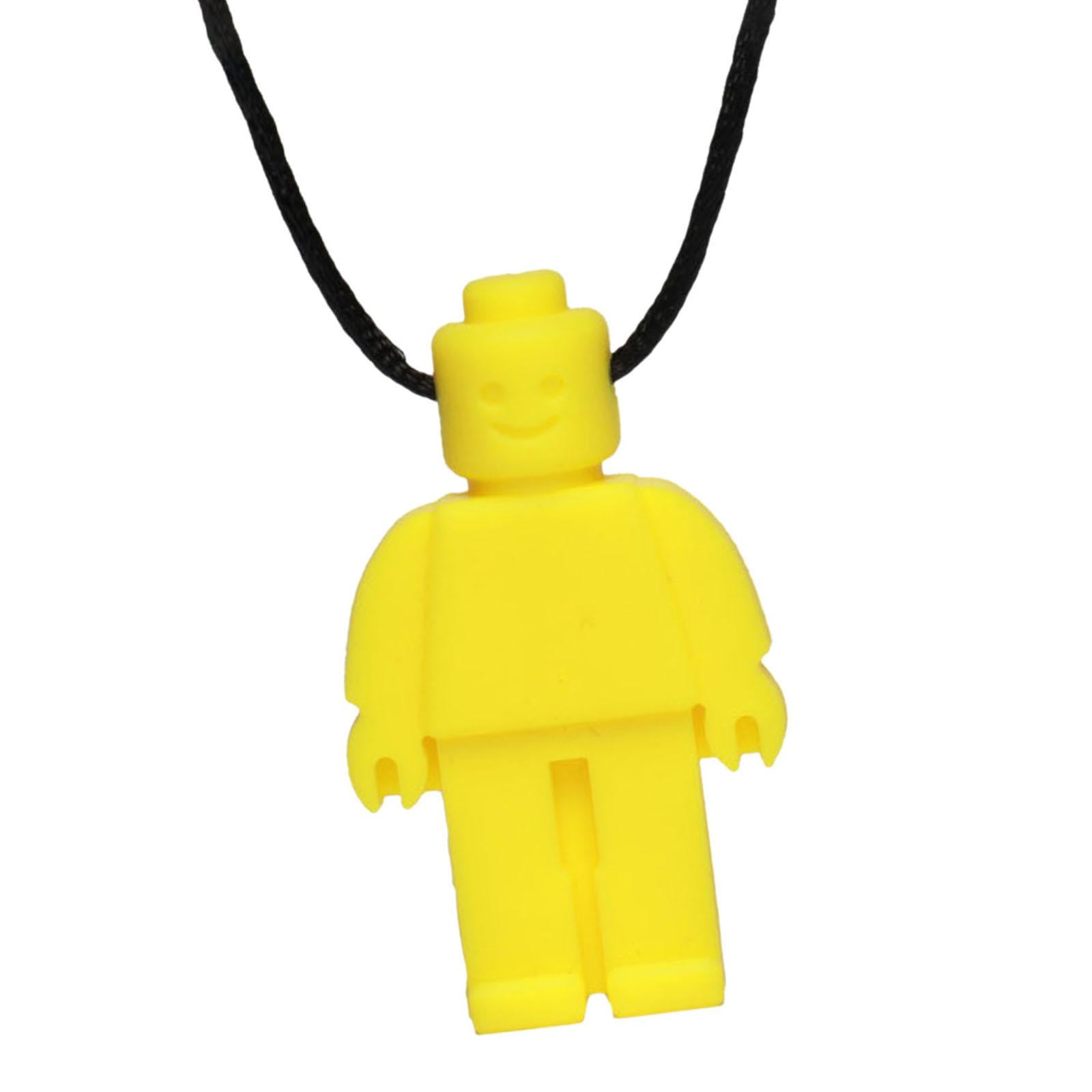 Baby Chewing Toy Pendant Chewing Toy Supplies Sensory Chewing Necklace for Kids yellow