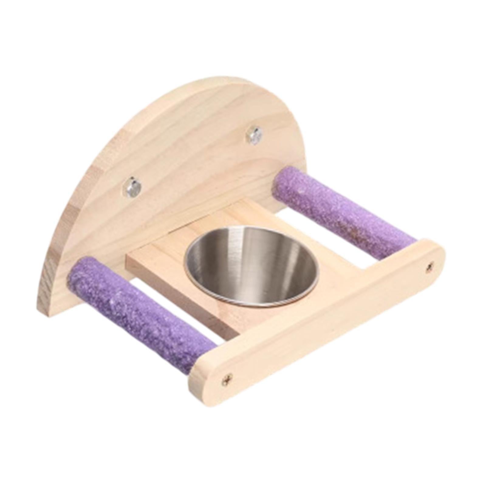Bird Parrot Perch with Feeding Cups Fun Bird Cage Accessories for Cockatiels without Mirror