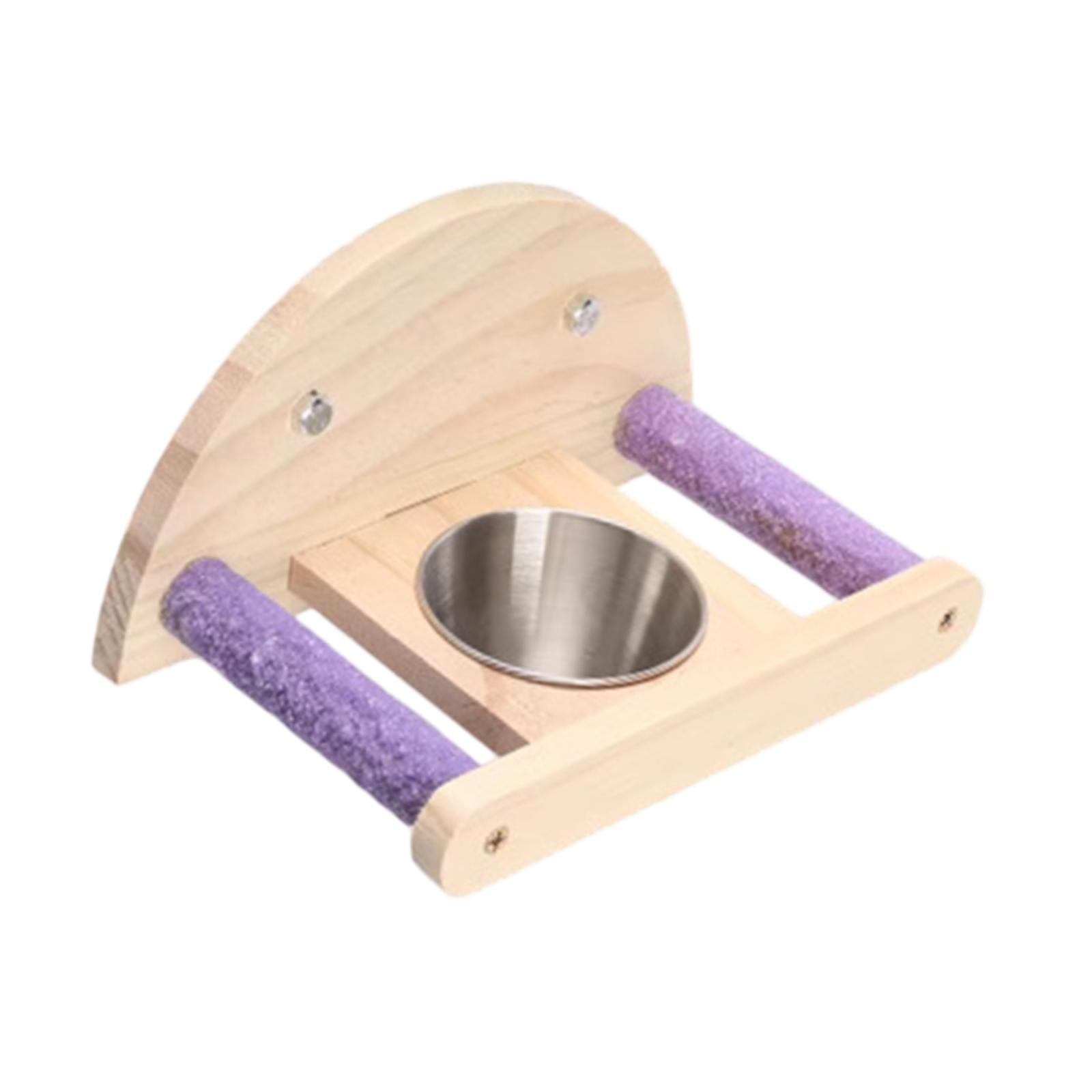 Bird Parrot Perch with Feeding Cups Fun Bird Cage Accessories for Cockatiels without Mirror