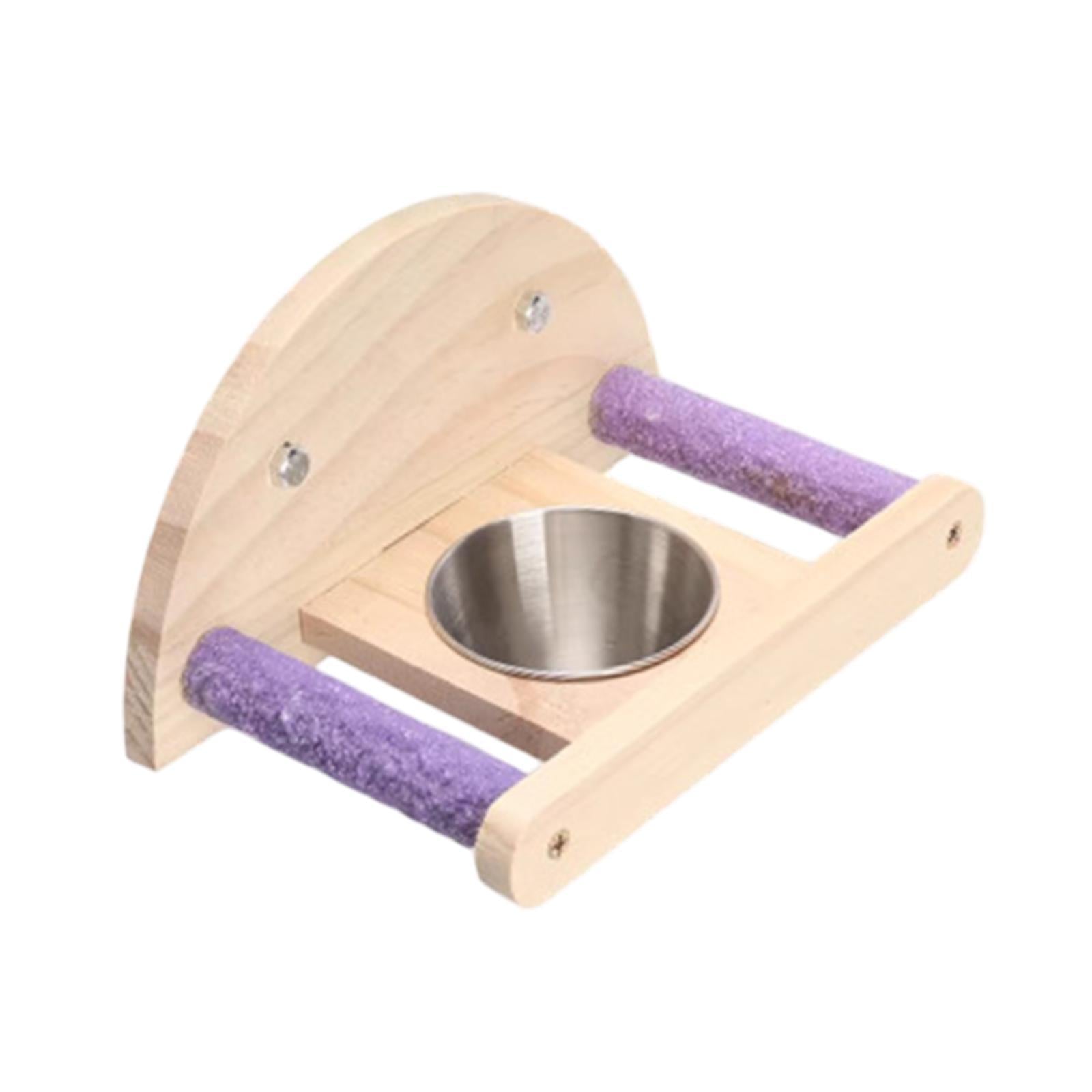 Bird Parrot Perch with Feeding Cups Fun Bird Cage Accessories for Cockatiels without Mirror