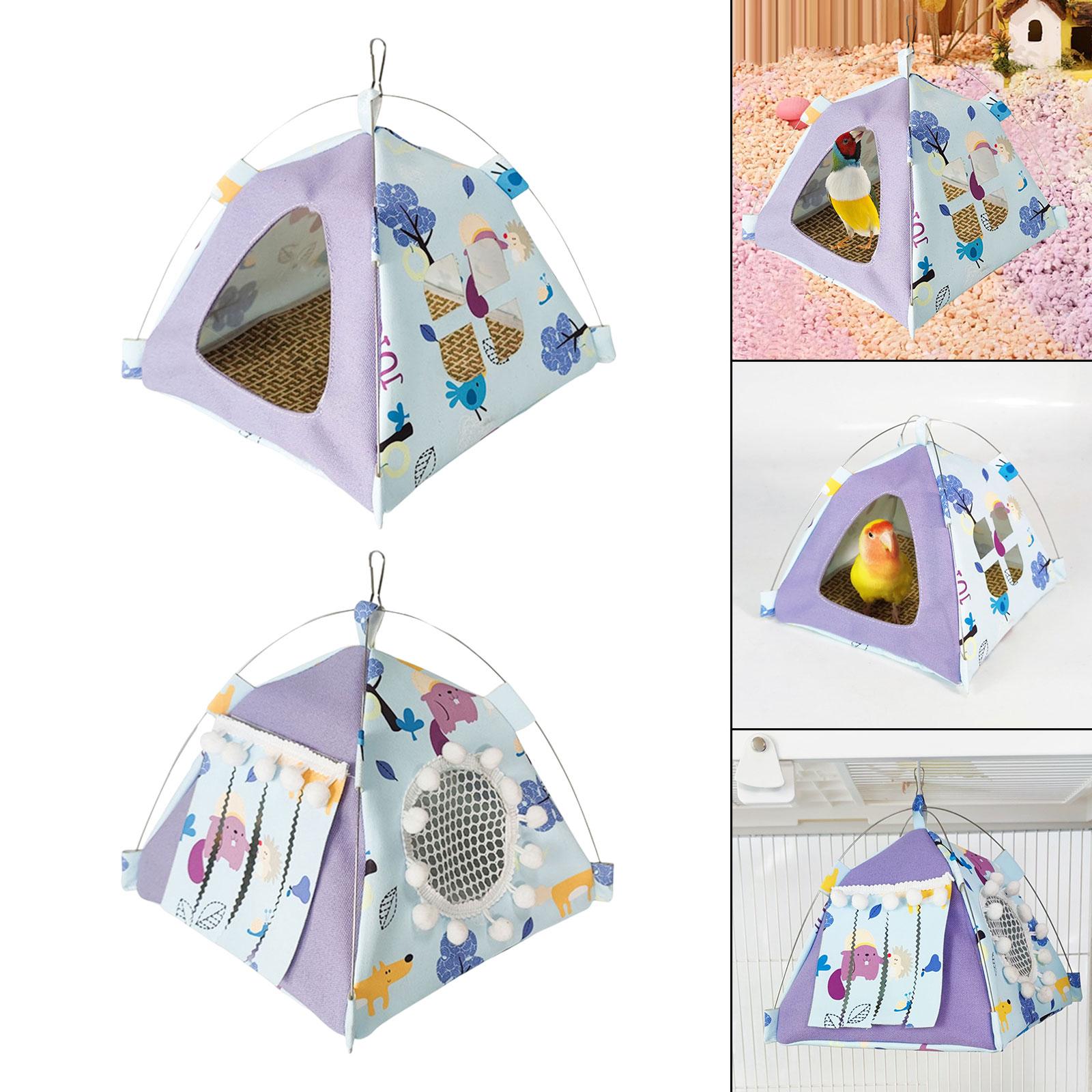 Birds Nest House Finch Cage Bird Hanging Hammock for Bird Budgies Cockatiels without door curtain