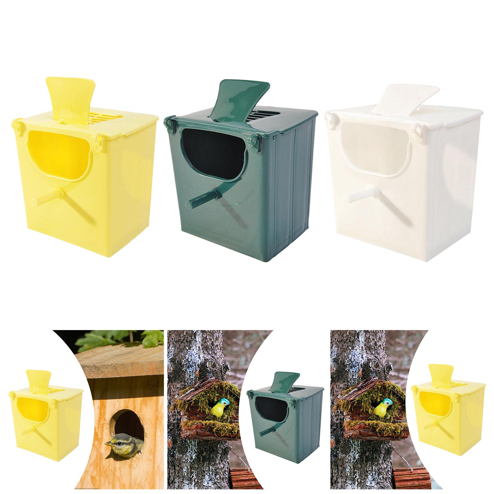 Bird Breeding Box Stable Cage Accessories for Conures Canary Finch Lovebirds Yellow