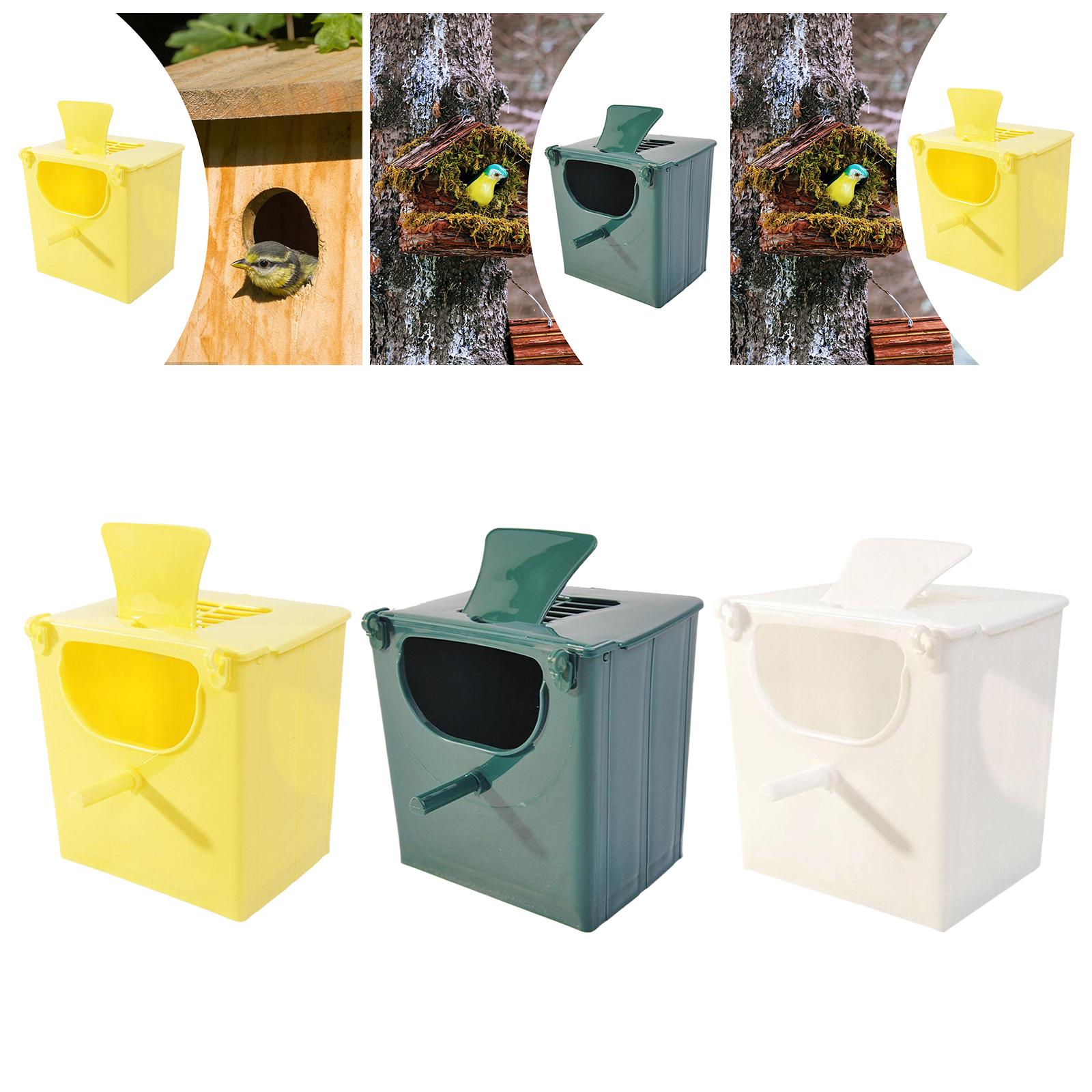 Bird Breeding Box Stable Cage Accessories for Conures Canary Finch Lovebirds Yellow