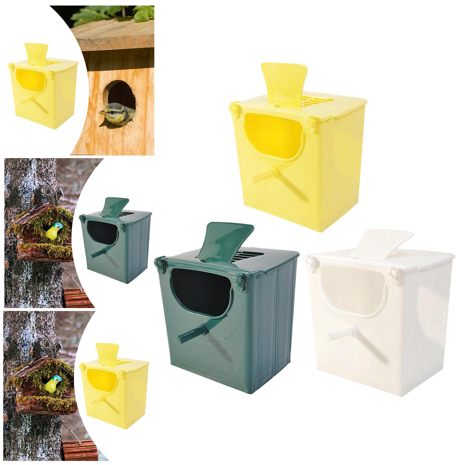 Bird Breeding Box Stable Cage Accessories for Conures Canary Finch Lovebirds Yellow