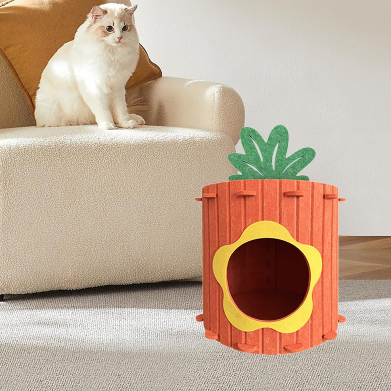 Cat House (Easy to Assembly) Cat Furniture Privacy Comfortable Felt Hideaway Flower S