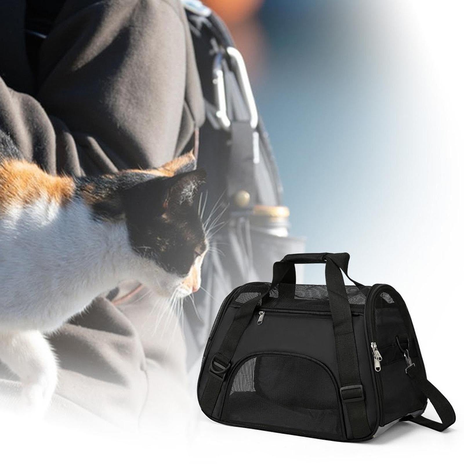 Cat Carrier Breathable Convenient Dog Carrier for Kitties Small Pets S Black