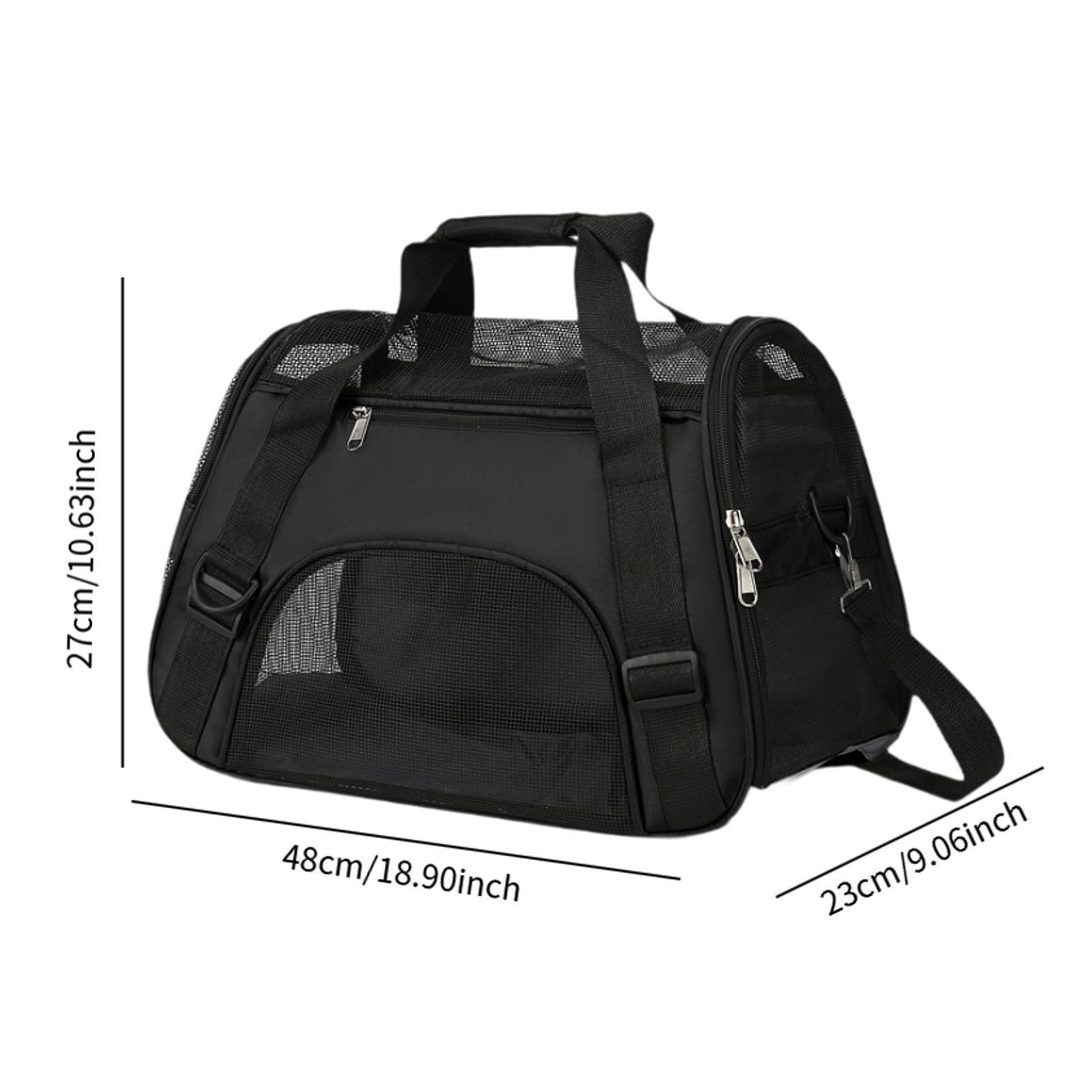 Cat Carrier Breathable Convenient Dog Carrier for Kitties Small Pets M Black