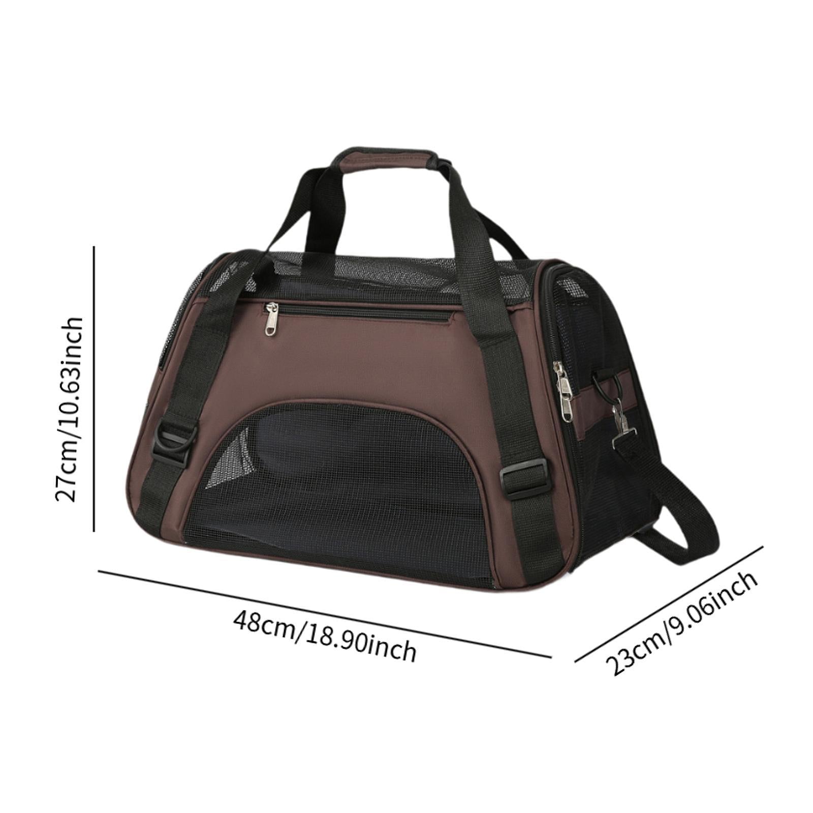 Cat Carrier Breathable Convenient Dog Carrier for Kitties Small Pets M Brown