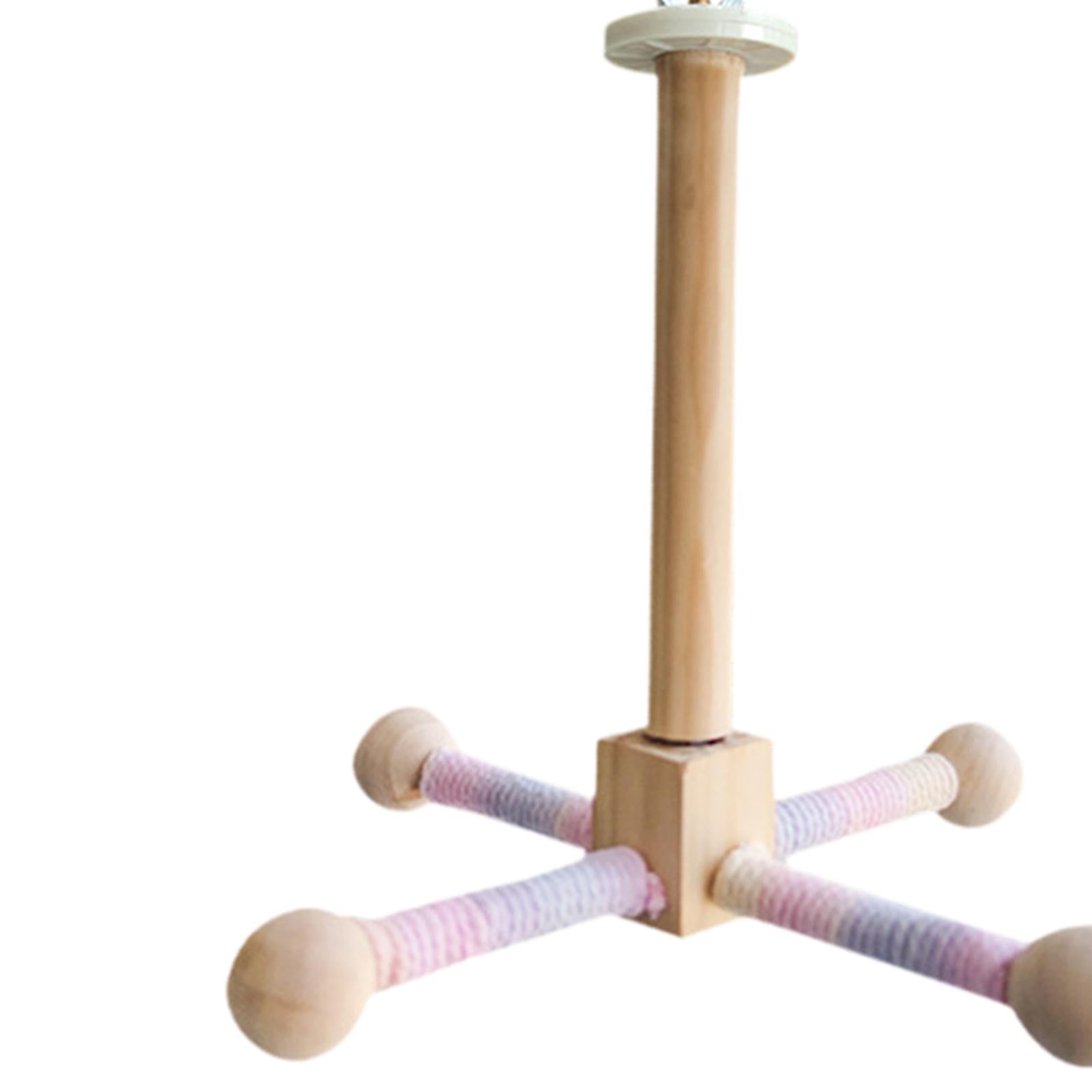 Bird Rotating Perch Toy Wooden Parrots Wheel Toy for Parakeet Parrot Budgies