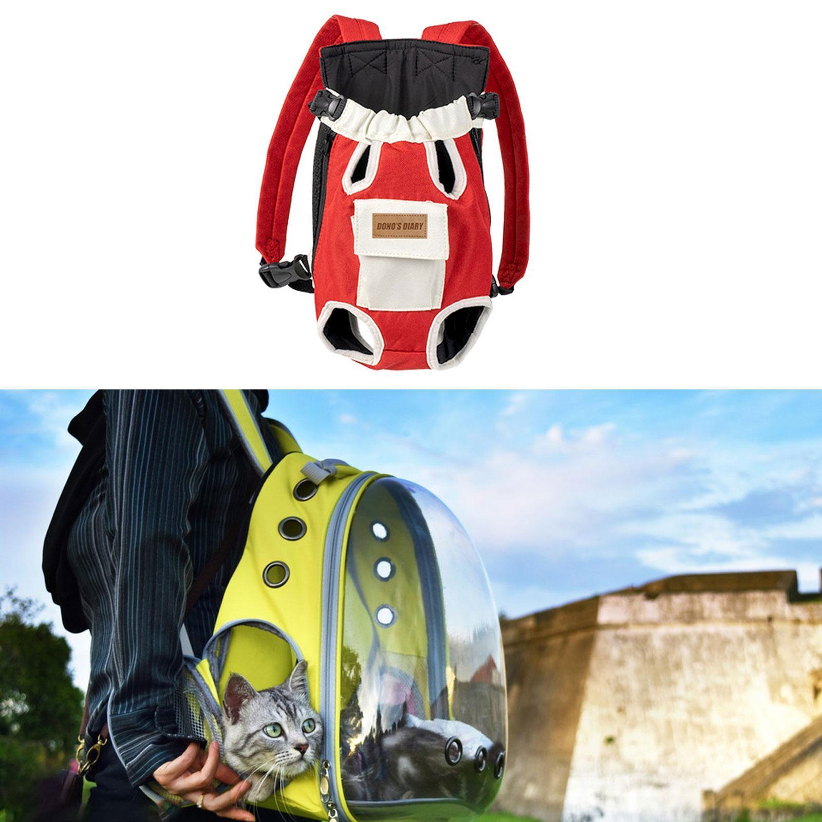 Cat Carrier Backpack Flexible Portable Cat Chest Bag for Walking Bike Hiking L