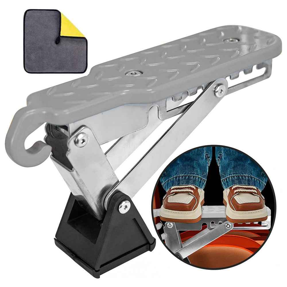 Universal Car Door Step SUV Truck Foldable Door Latch Step with Adjustable Angle for Car Roof Access - Silver
