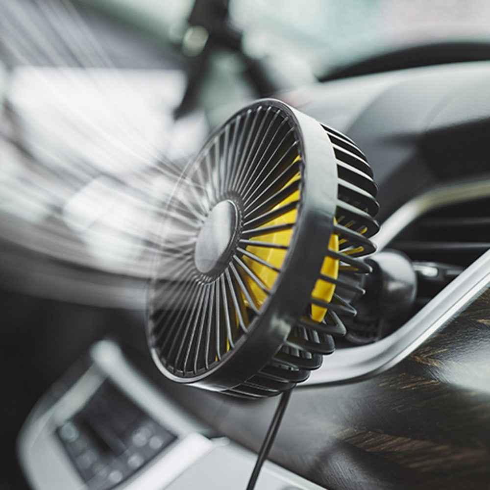 F22 Car Air Vent Fan Rotation Fan 3 Wind Speeds Adjustable USB Charging Air Conditioner Cooling Mini Fan