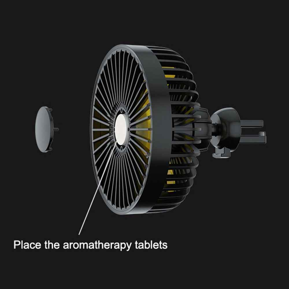 F22 Car Air Vent Fan Rotation Fan 3 Wind Speeds Adjustable USB Charging Air Conditioner Cooling Mini Fan
