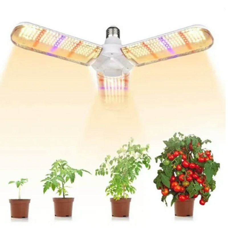 LED Grow Light 40W Full Spectrum Plant Growth Lamp Bulbs with 3 Folding Blades