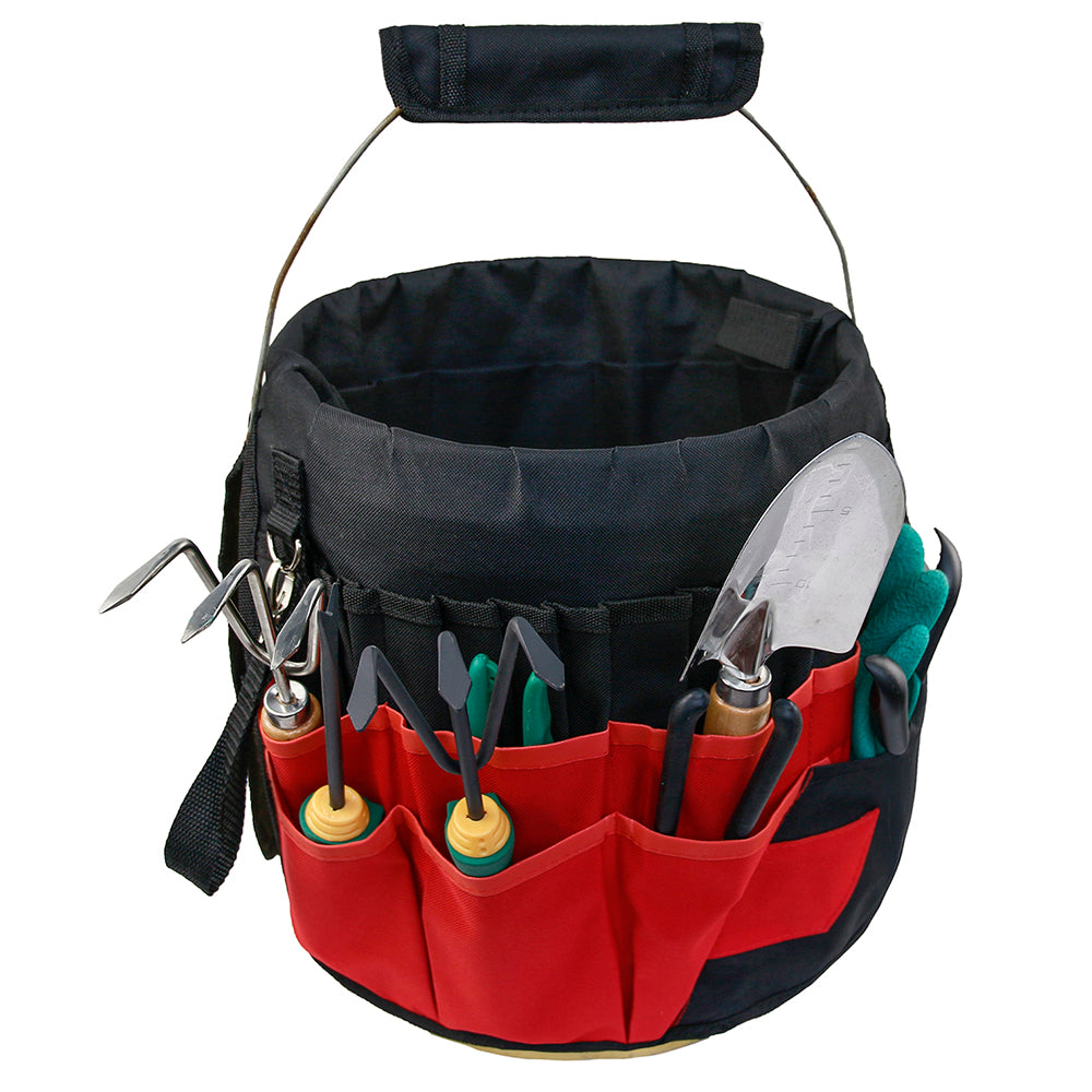 Oxford Cloth Garden Tool Storage Bag 42 Pockets Gardening Tools Bag - Red+Black