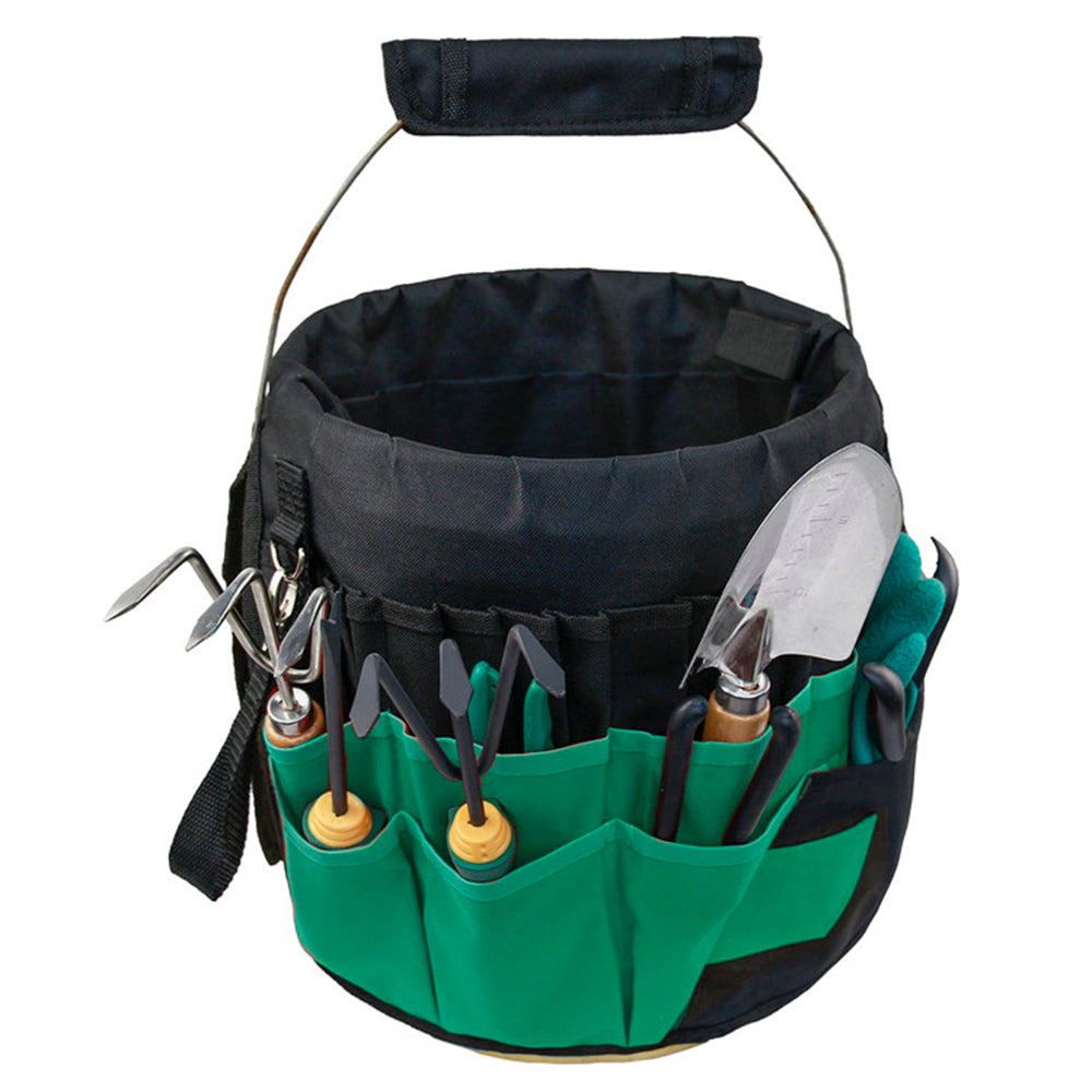 Oxford Cloth Garden Tool Storage Bag 42 Pockets Gardening Tools Bag - Green+Black