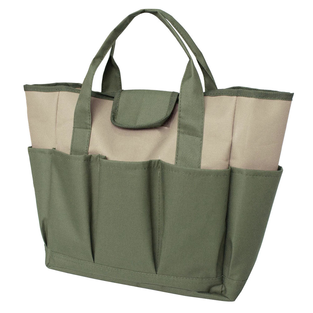 Garden Tool Handbag Oxford Cloth 9 Pockets Gardening Tools Storage Bag - Army Green + Khaki