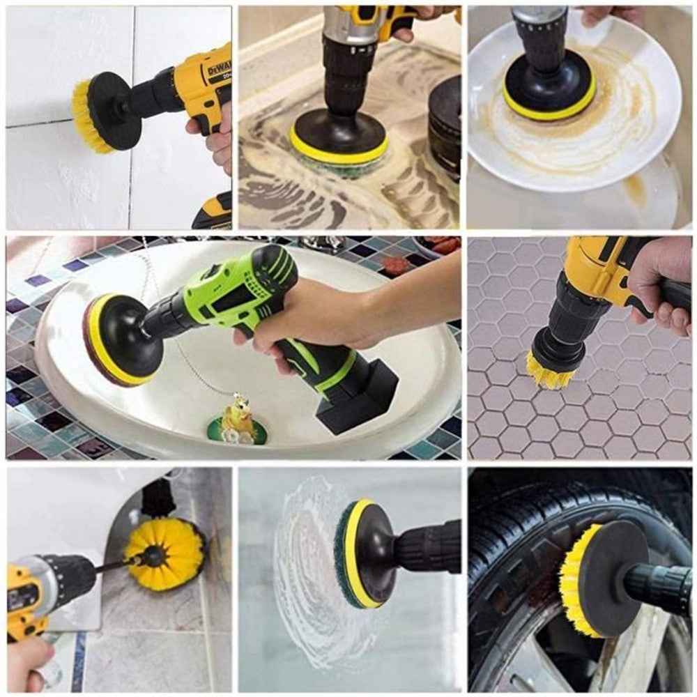 7Pcs / Set Electric Drill Brush Scouring Pad Cleaning Polishing Electric Drill Brush Heads