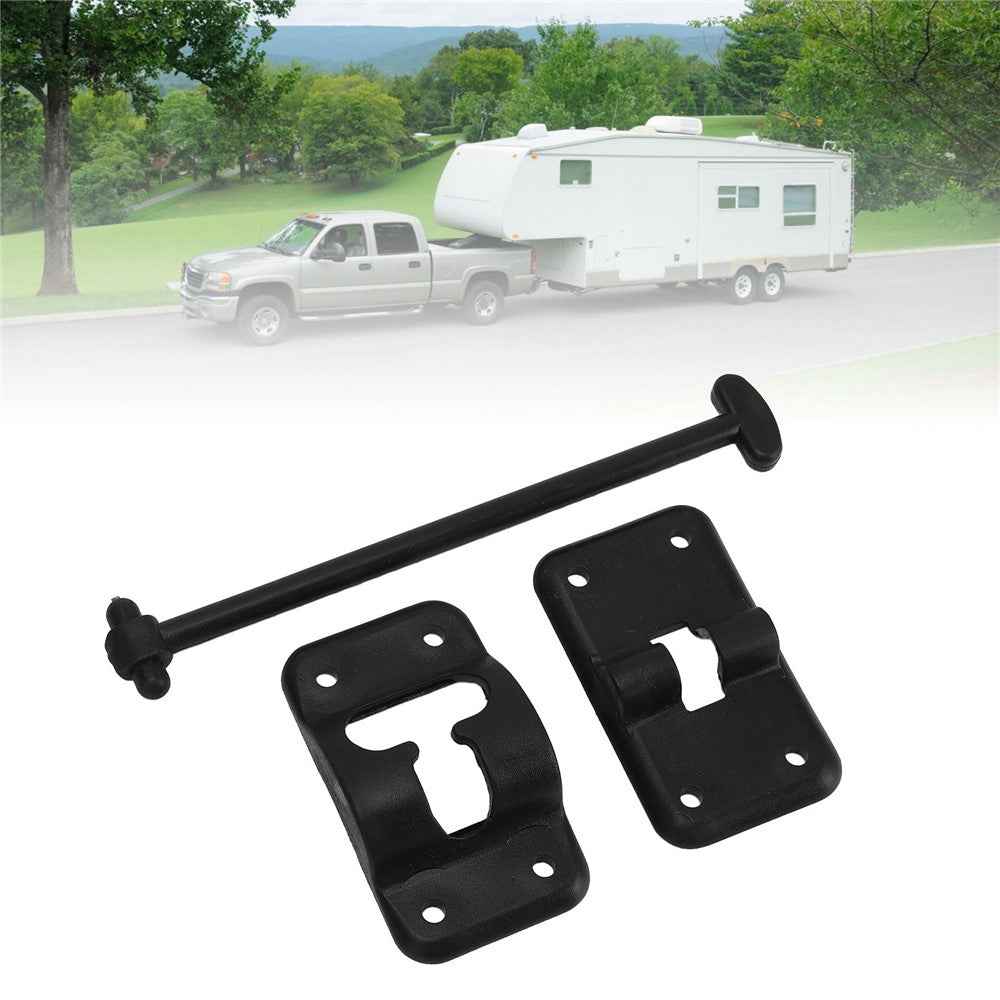 4 Sets 6 Inch T-Style ABS Door Catch Lock Bracket RV Camper Trailer Entrance Door Holder - Black