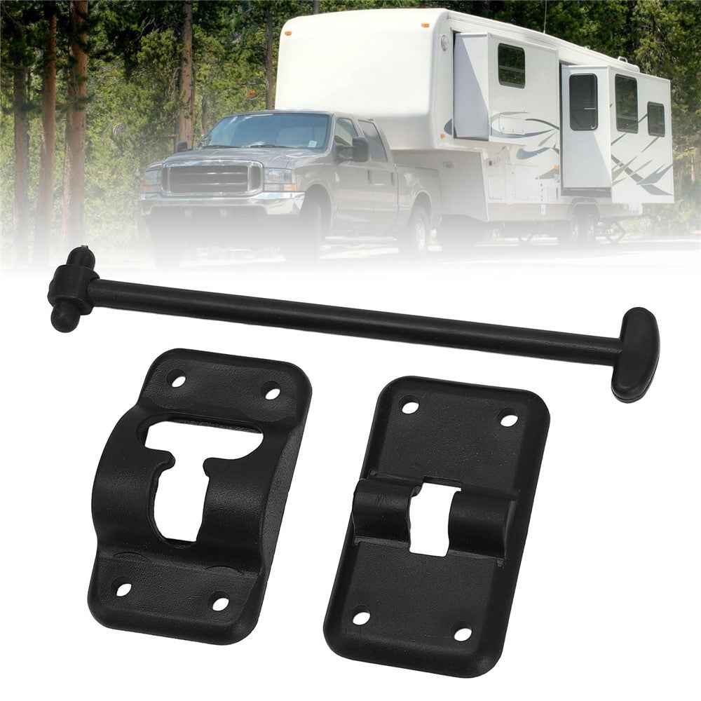 4 Sets 6 Inch T-Style ABS Door Catch Lock Bracket RV Camper Trailer Entrance Door Holder - Black
