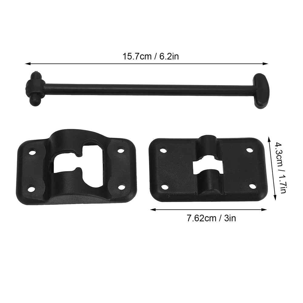 4 Sets 6 Inch T-Style ABS Door Catch Lock Bracket RV Camper Trailer Entrance Door Holder - Black