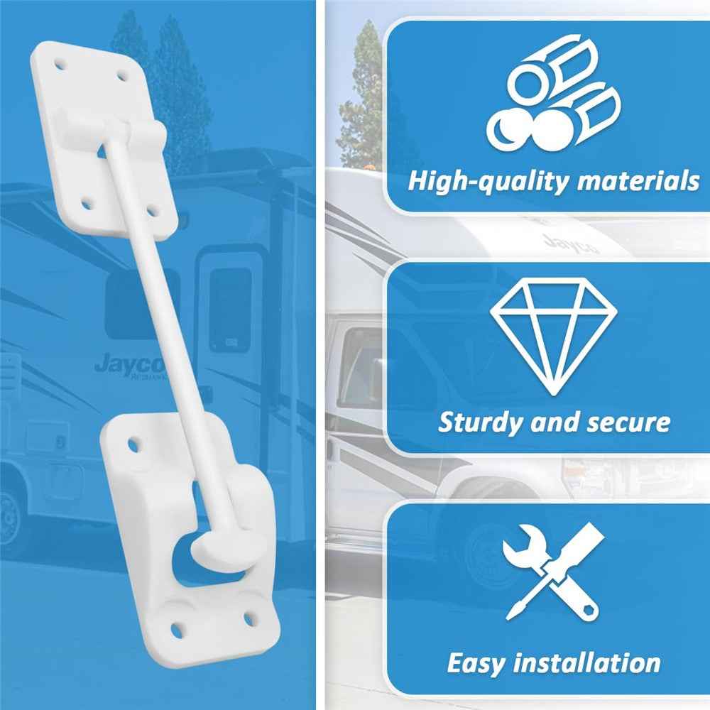 4 Sets 6 Inch T-Style ABS Door Catch Lock Bracket RV Camper Trailer Entrance Door Holder - White