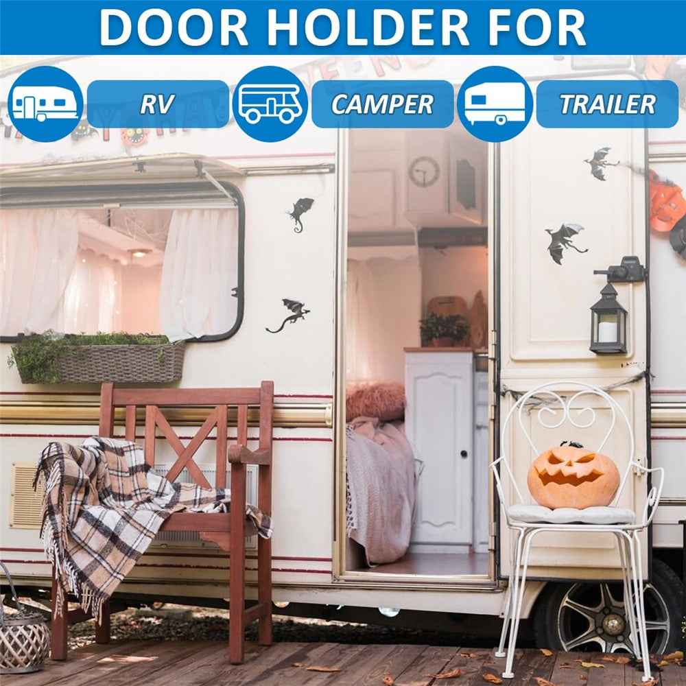 4 Sets 6 Inch T-Style ABS Door Catch Lock Bracket RV Camper Trailer Entrance Door Holder - White