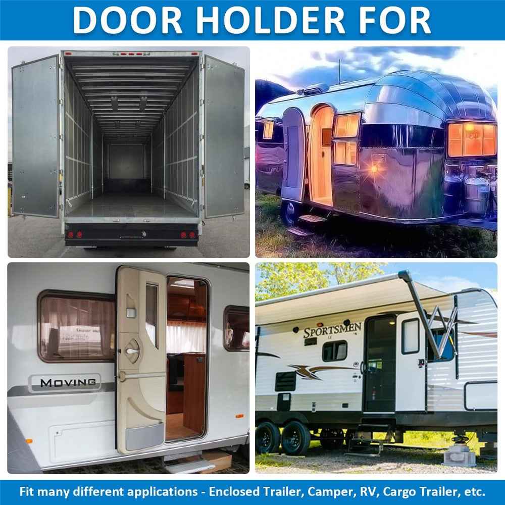 4 Sets 6 Inch T-Style ABS Door Catch Lock Bracket RV Camper Trailer Entrance Door Holder - White