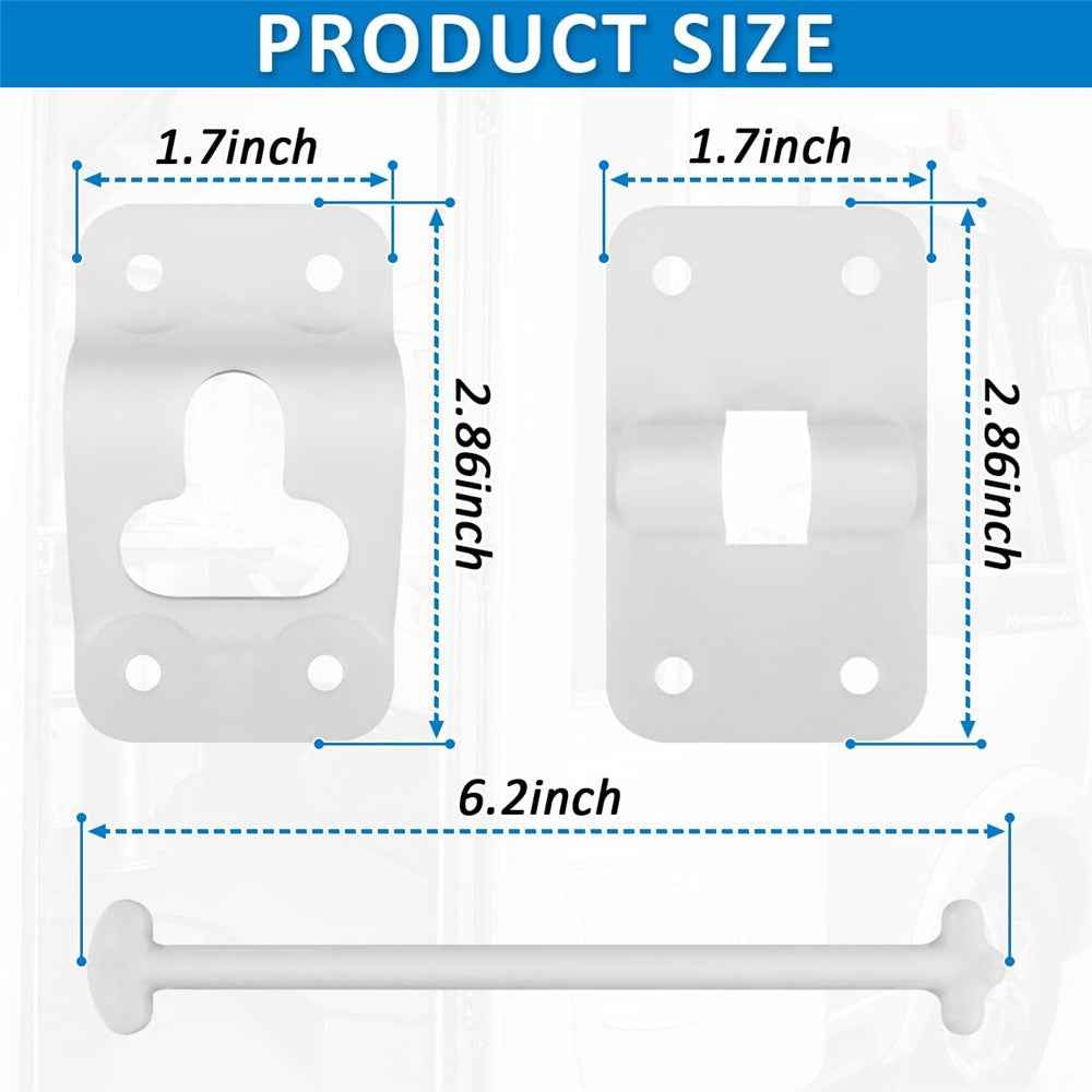 4 Sets 6 Inch T-Style ABS Door Catch Lock Bracket RV Camper Trailer Entrance Door Holder - White