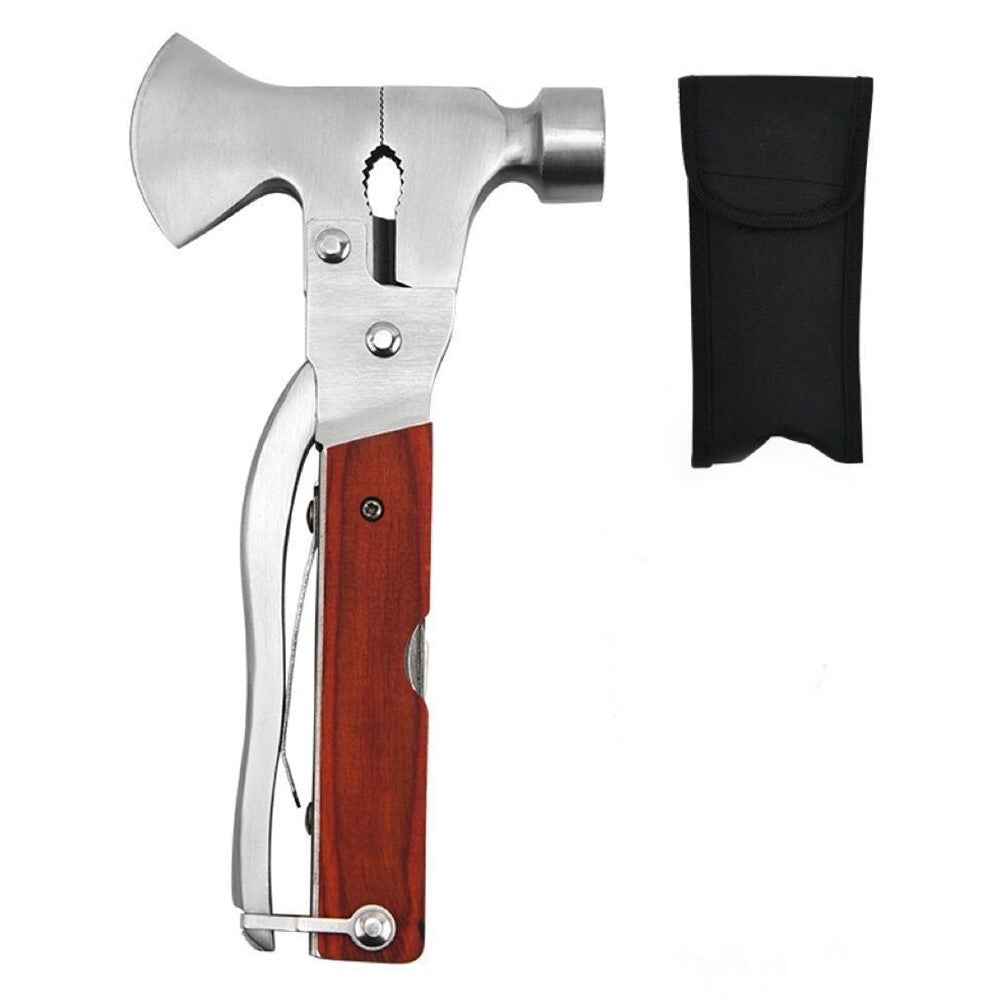 16 in 1 Multifunctional Stainless Steel Axe Hammer Outdoor Emergency Safety Tool Saw Blade