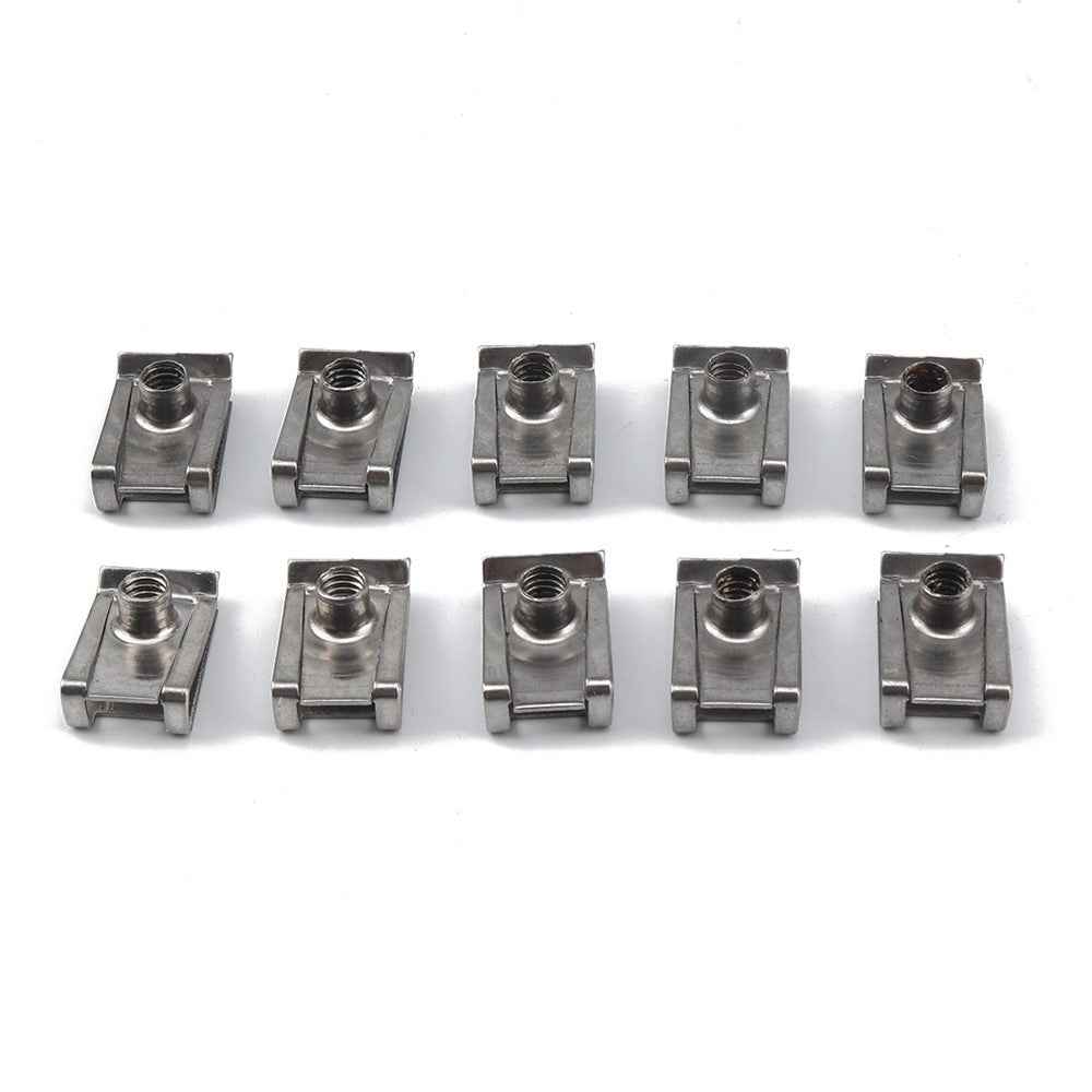 50PCS U Clips M4 M5 M6 M8 Clip-On Nuts Small Parts for Cars and Motorcycles