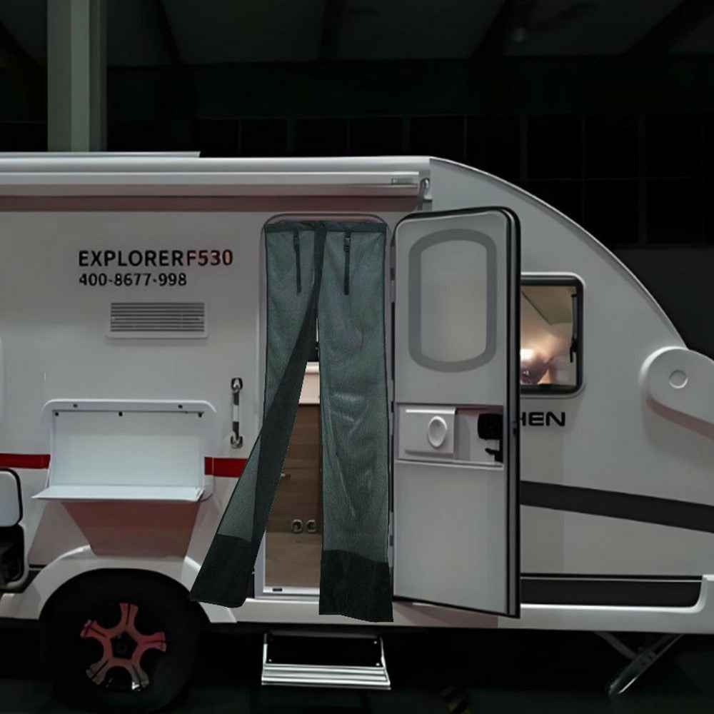 Narrow Door RV Curtain Anti Mosquito Sunshade Outdoor Camping Side Ventilation Retractable Cover