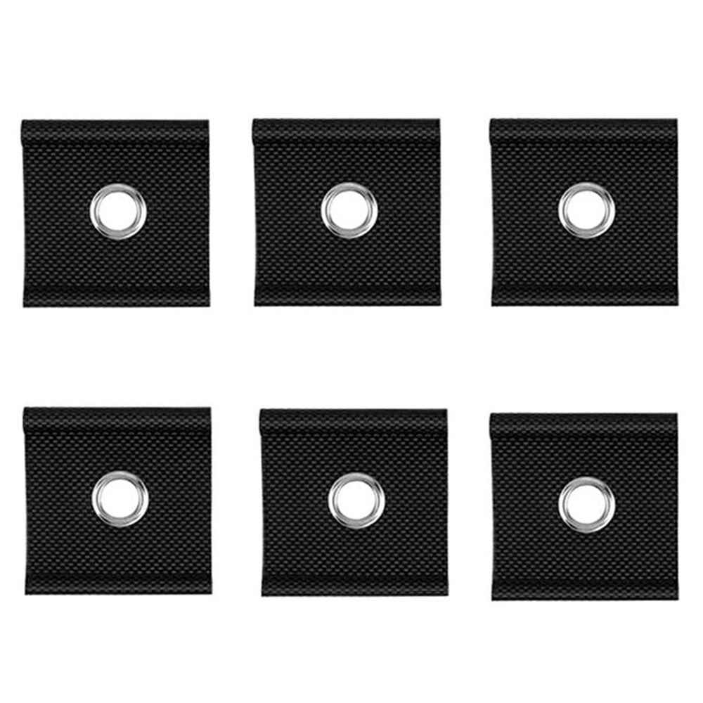 6Pcs Stainless Steel + Nylon RV Awning Rail Hooks Camping Canopy Installation Tool Eyelet Fasteners - Black