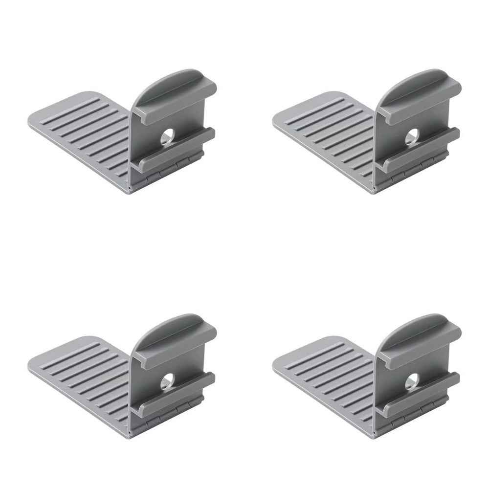 4Pcs Bed Sheet Fasteners Adjustable Clip Holders Anti Slip Gripper Straps for Mattress Covers - Grey